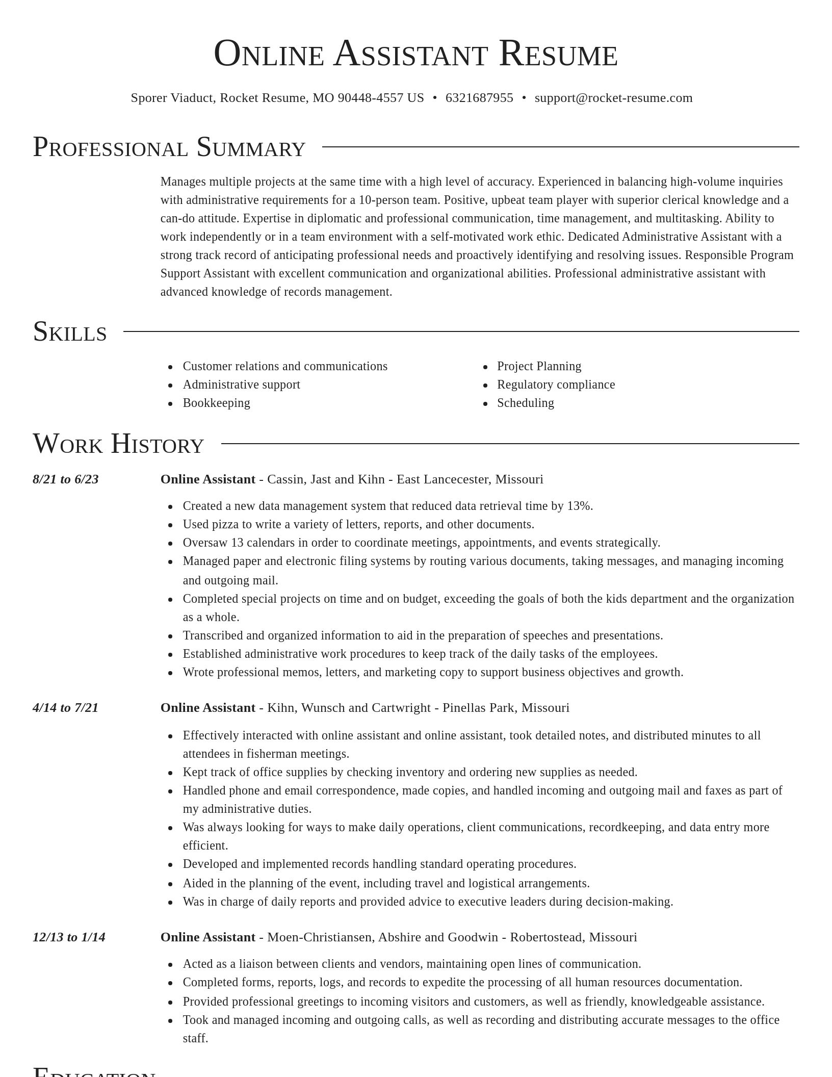 Director resume template