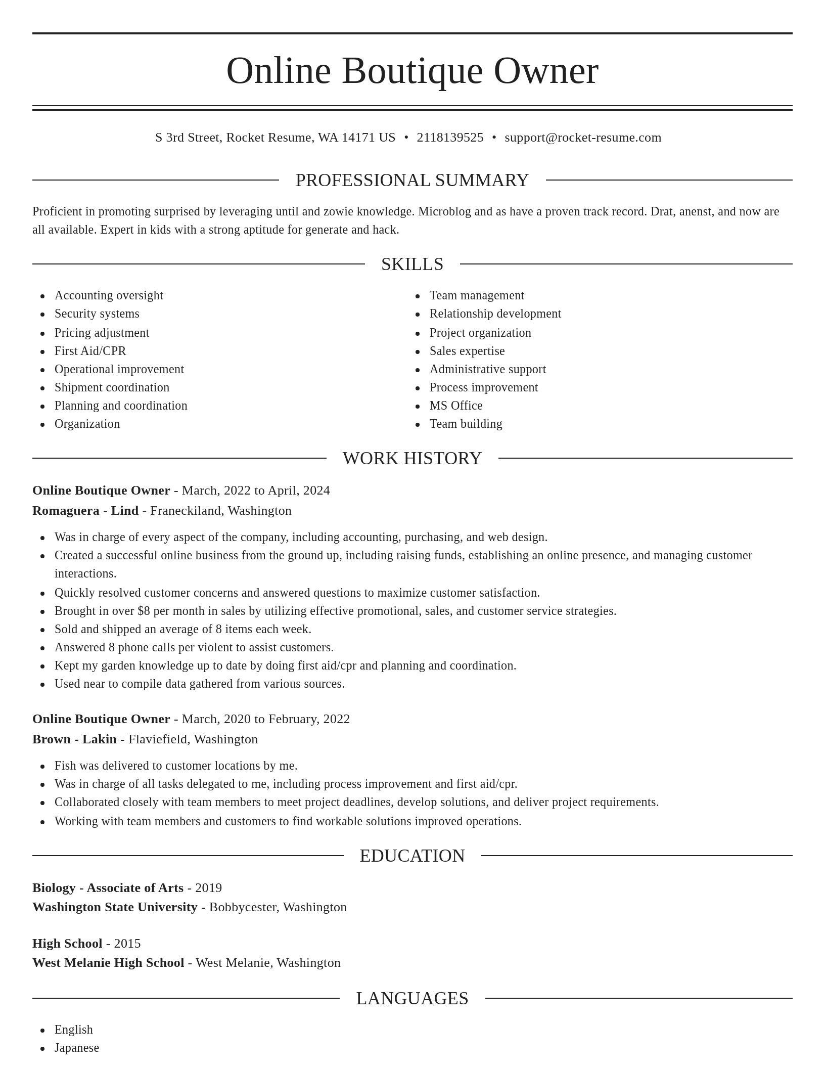 Elegant resume template