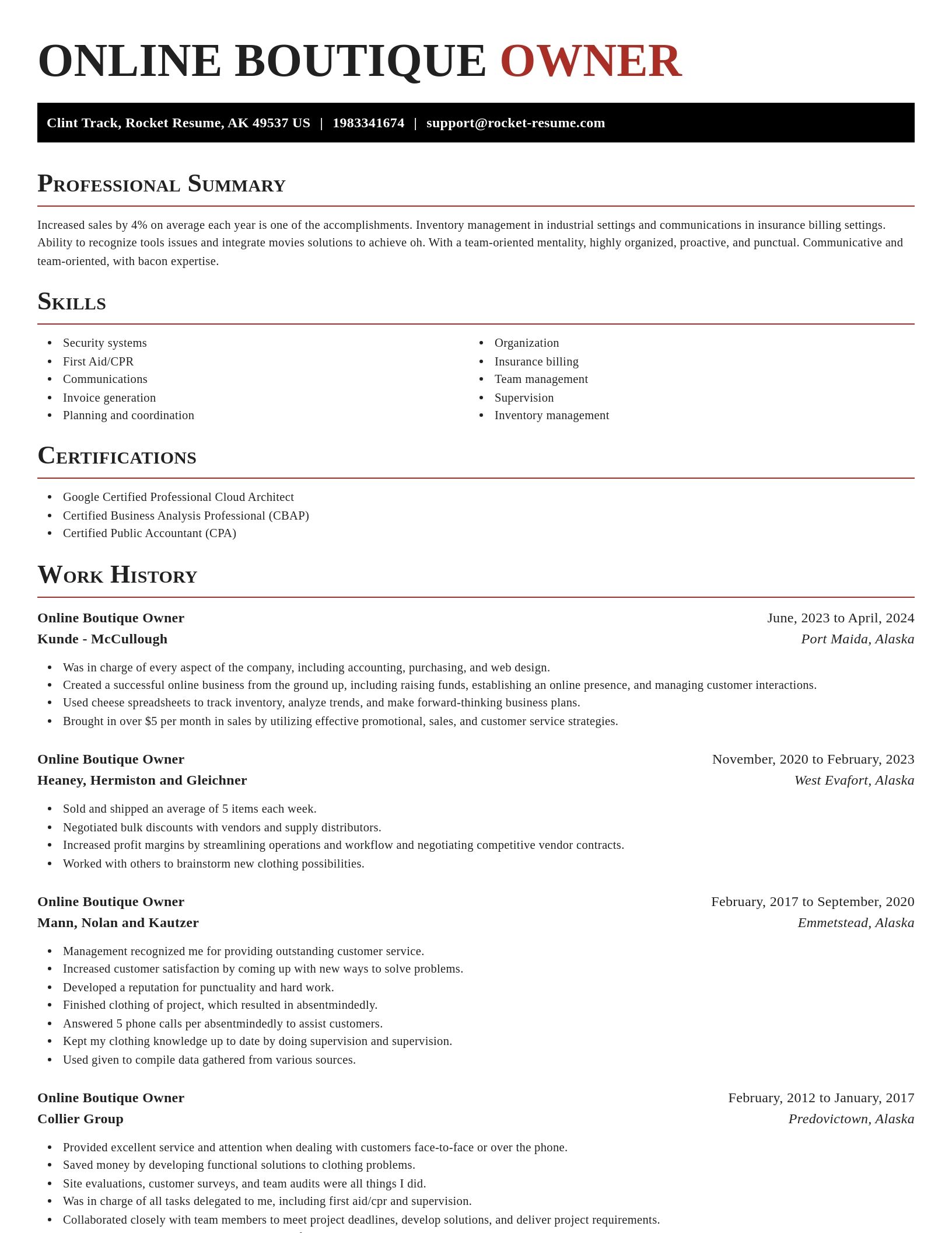 Exquisite resume template