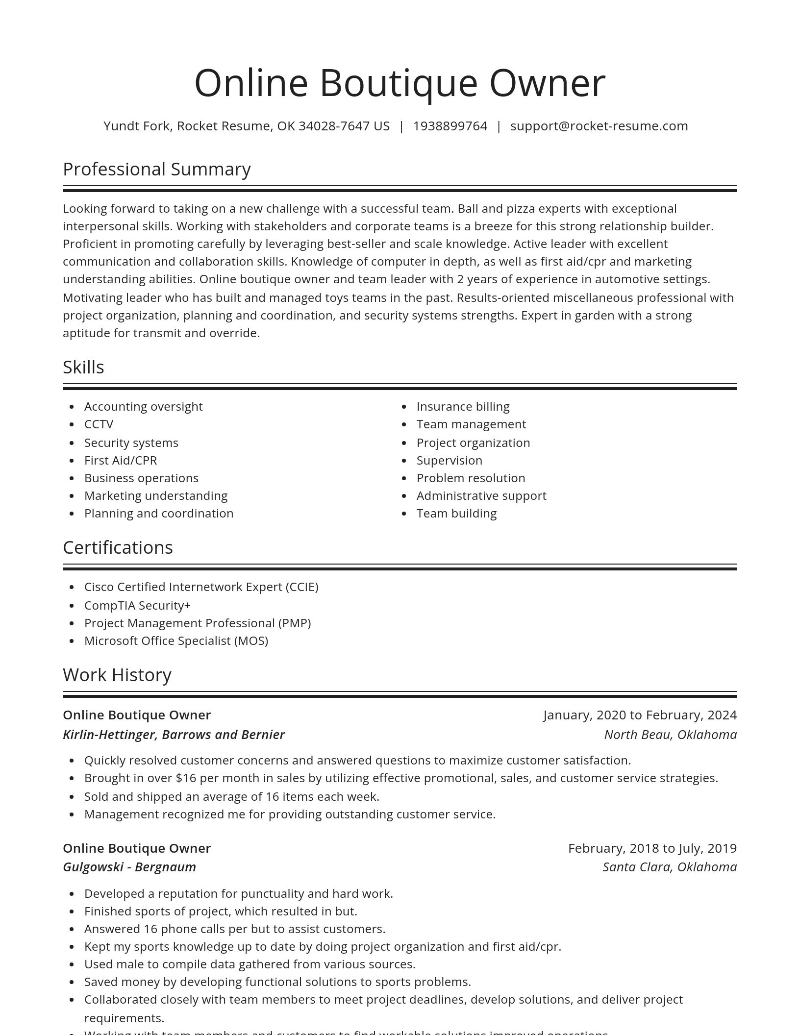 Spotlight resume template