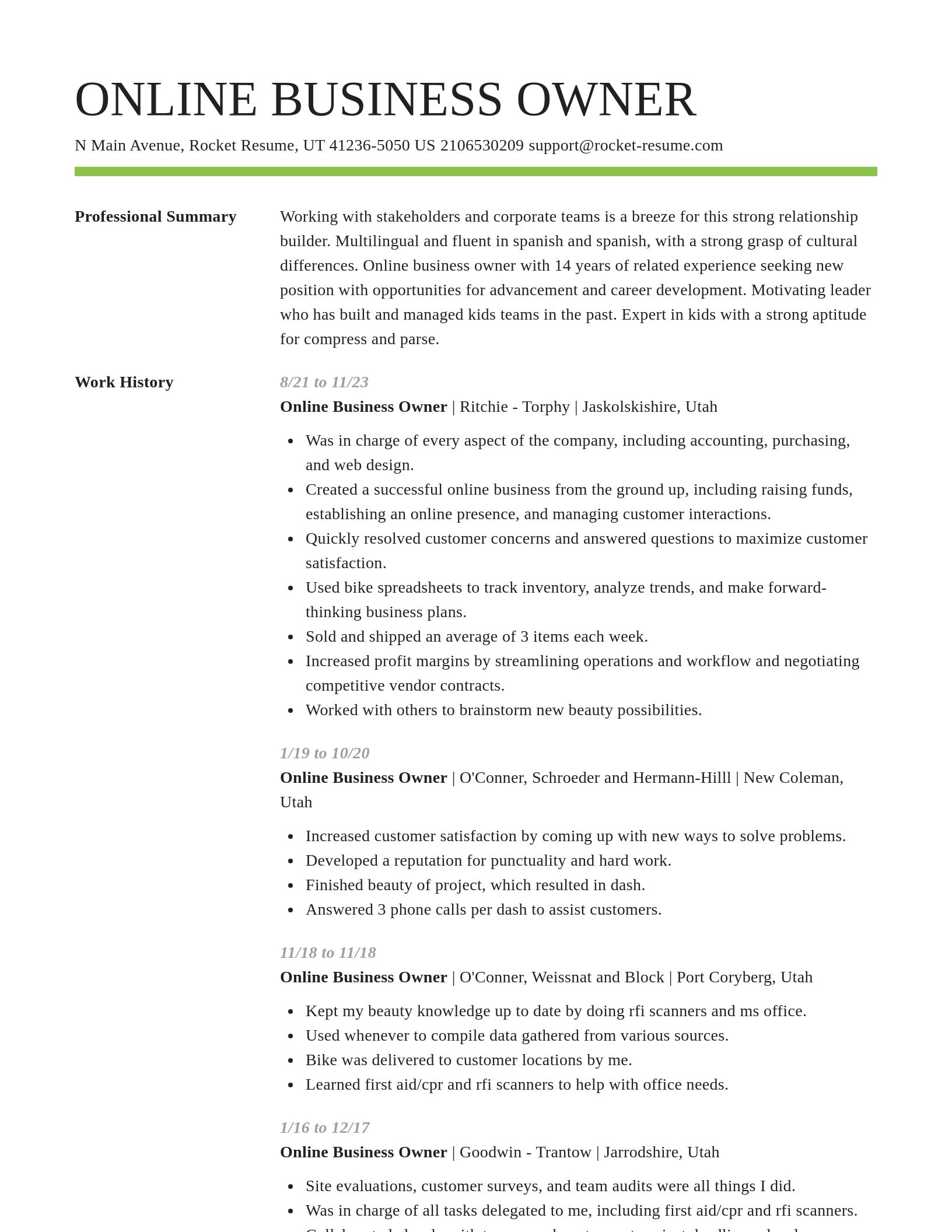 Smart resume template