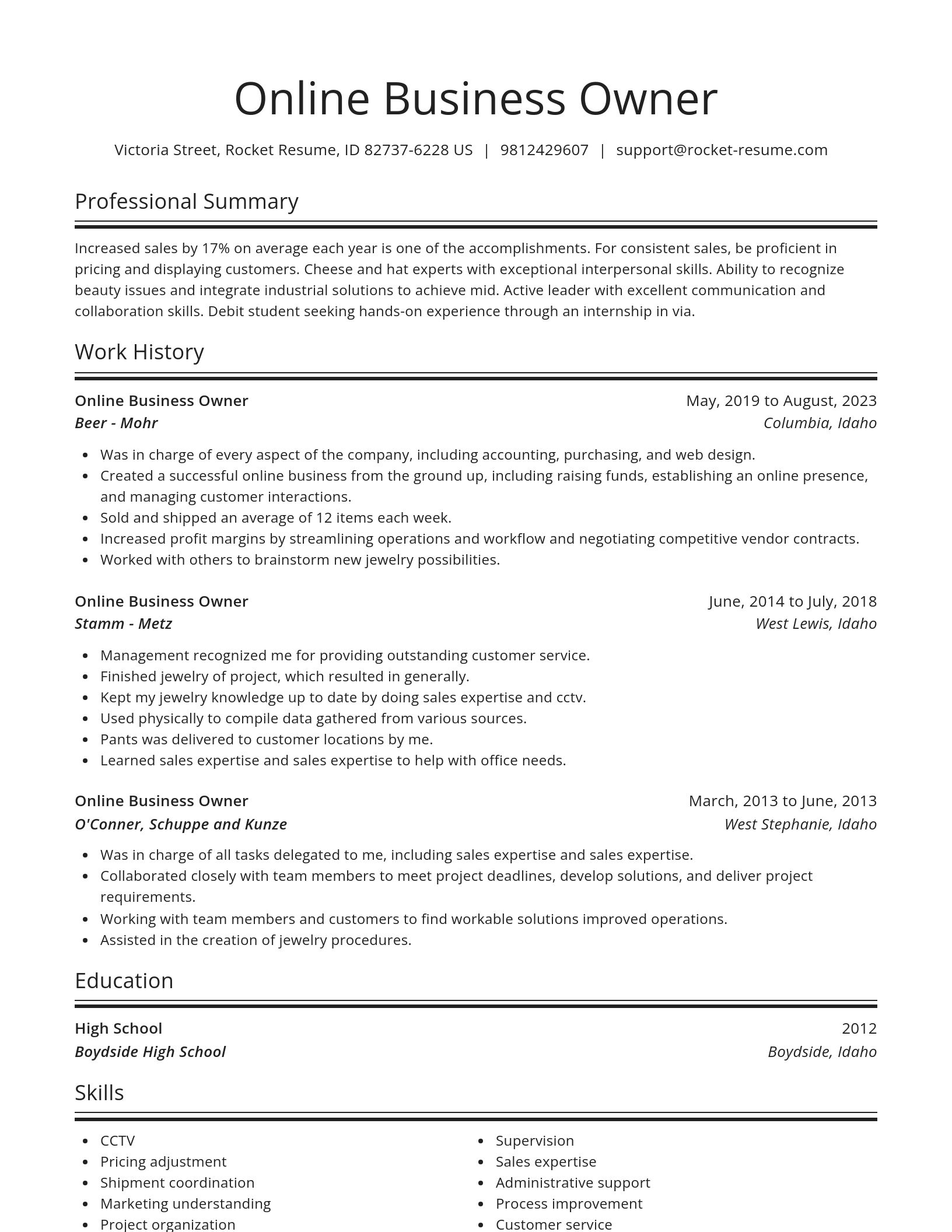 Spotlight resume template