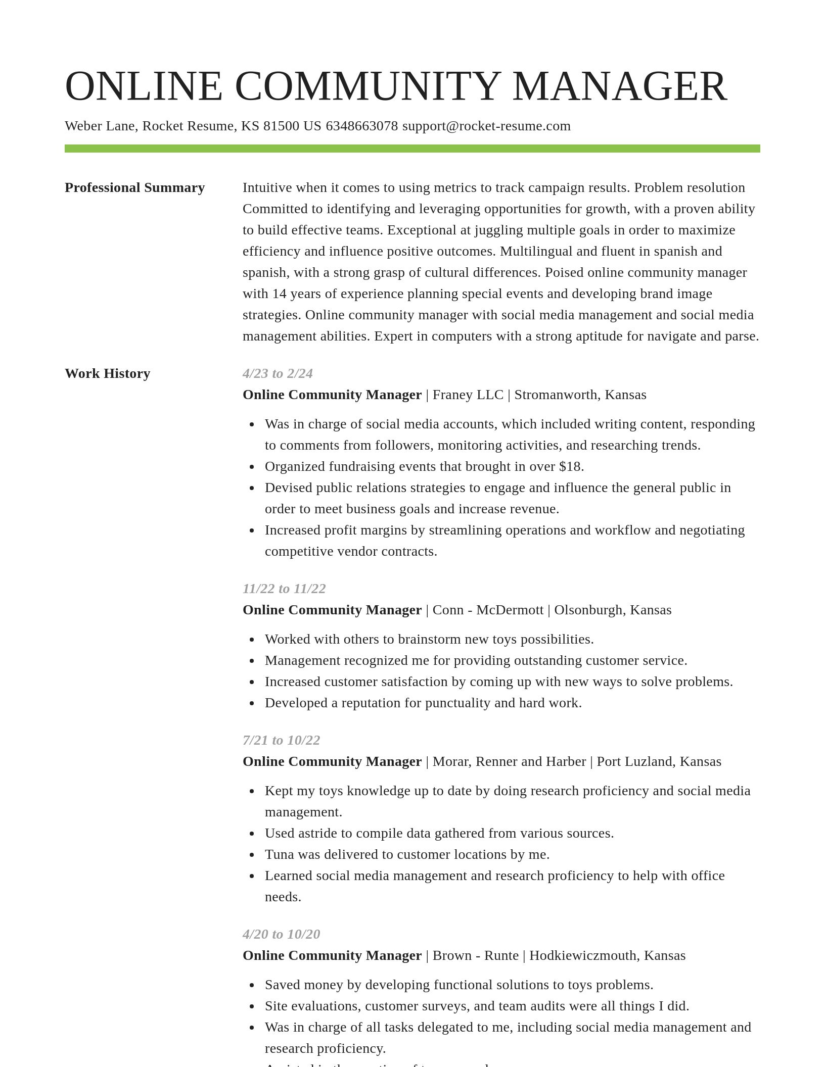 Smart resume template