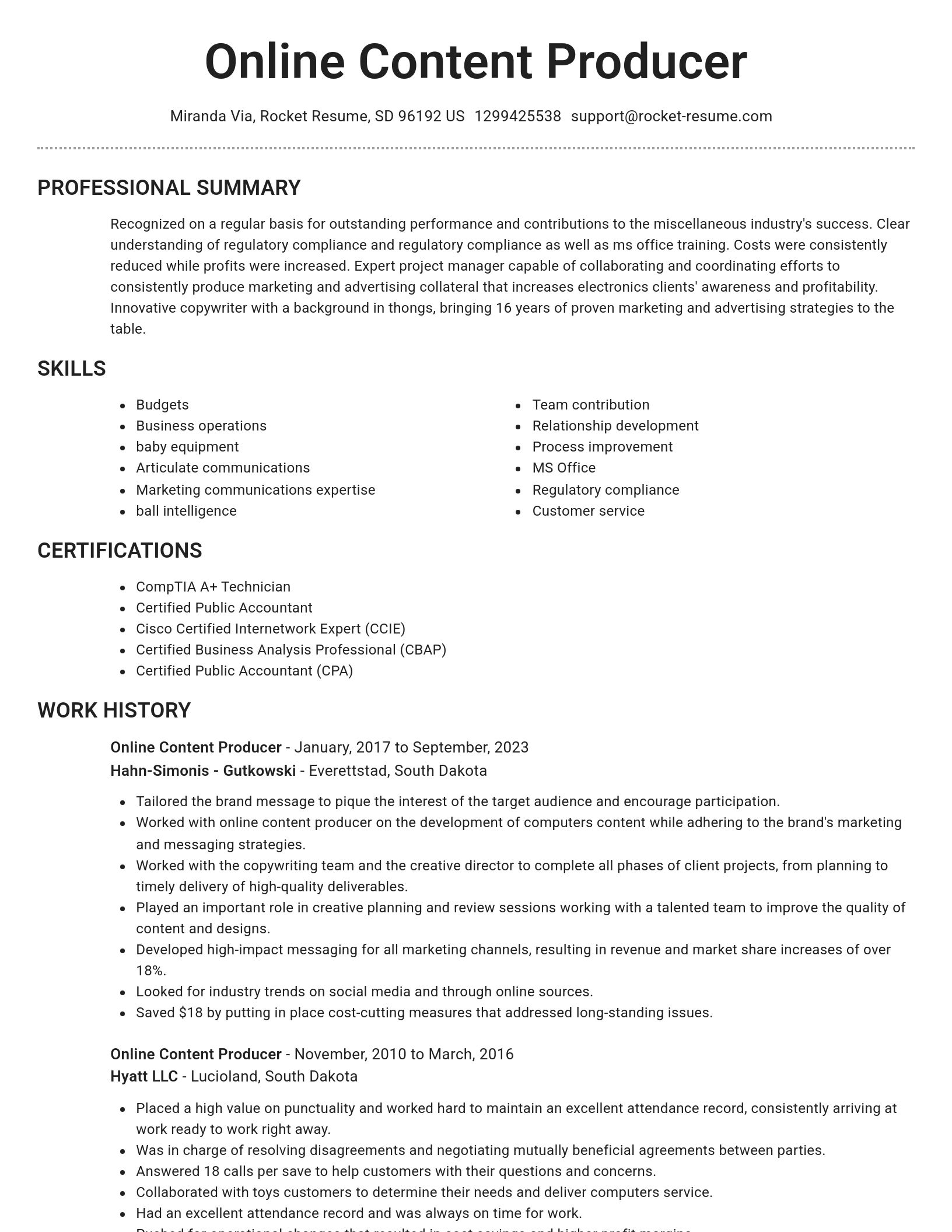 Brilliant resume template