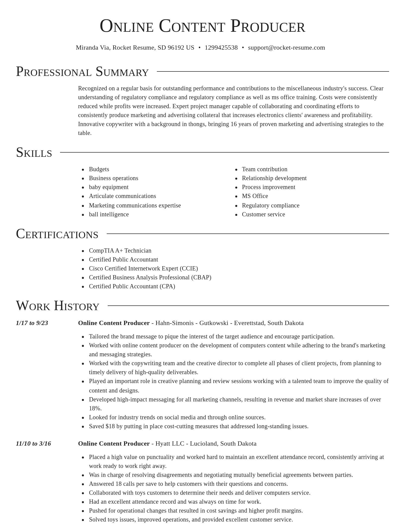 Director resume template
