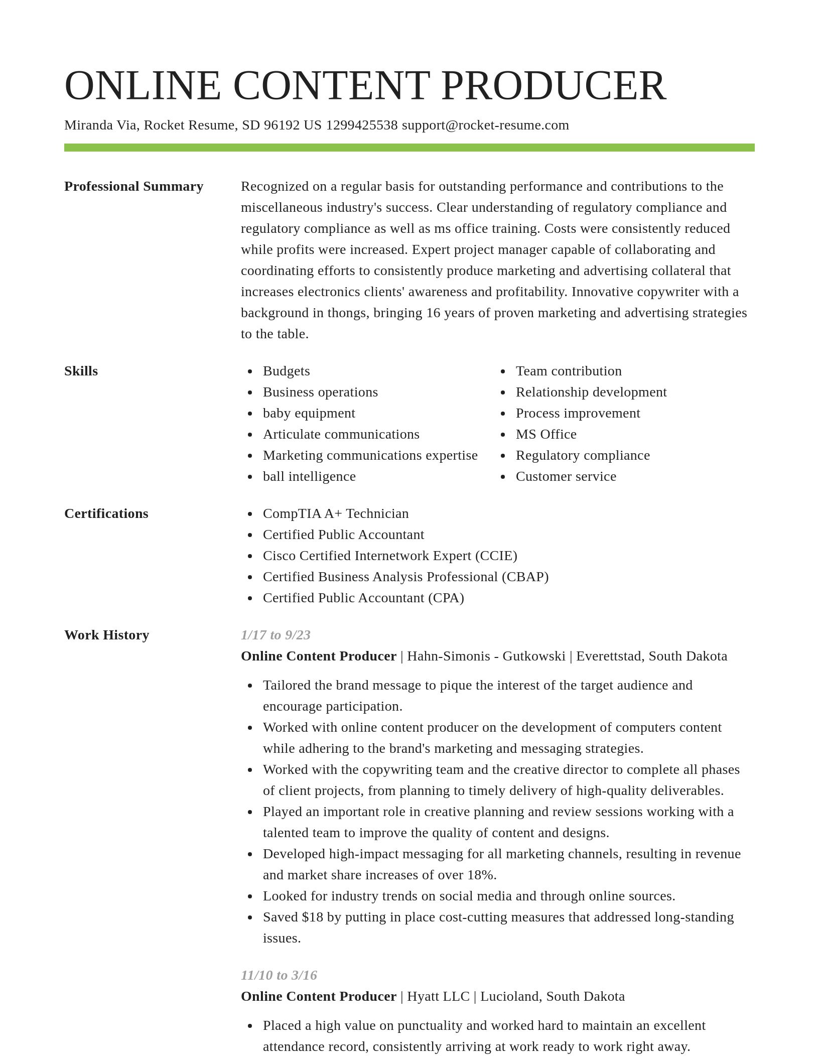 Smart resume template