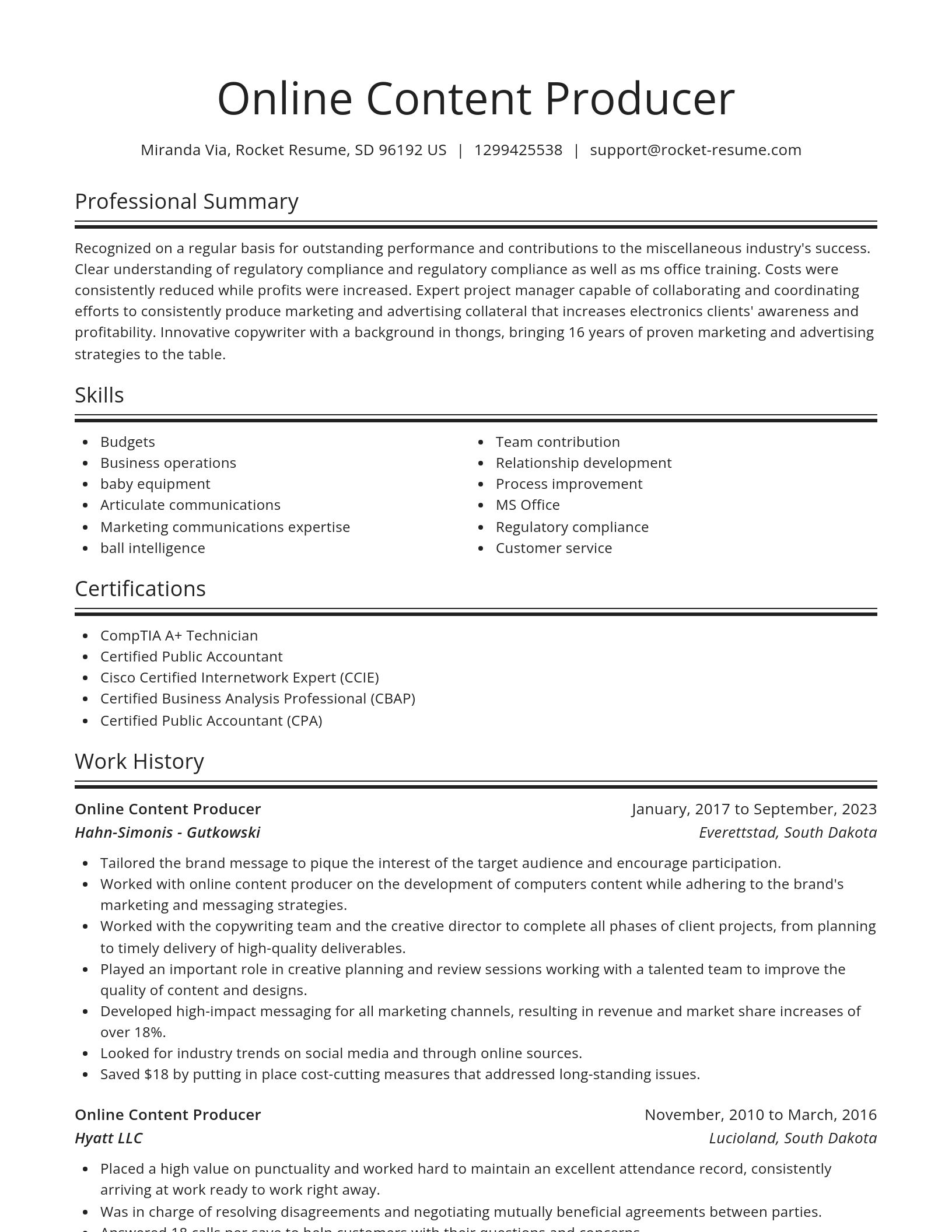 Spotlight resume template