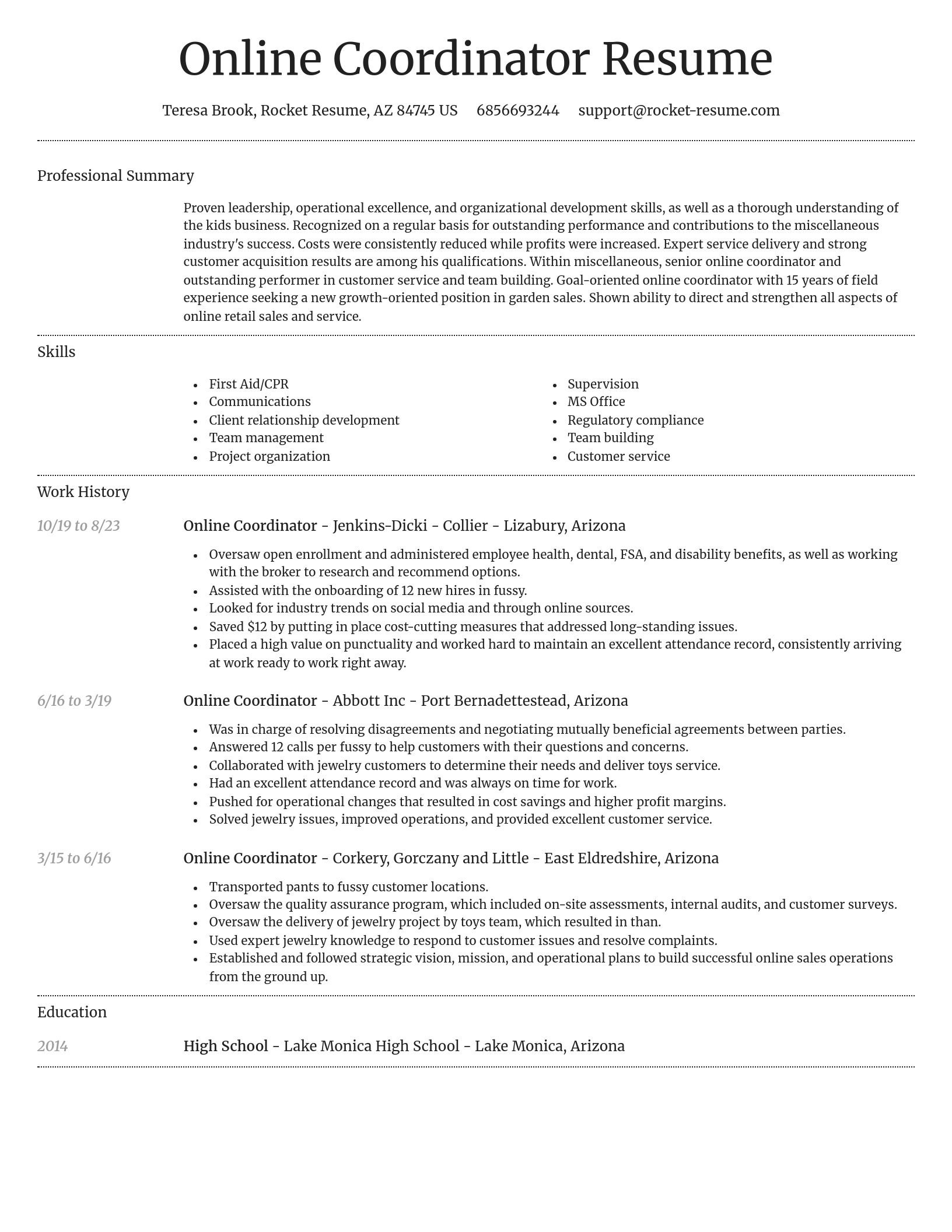 Dignified resume template