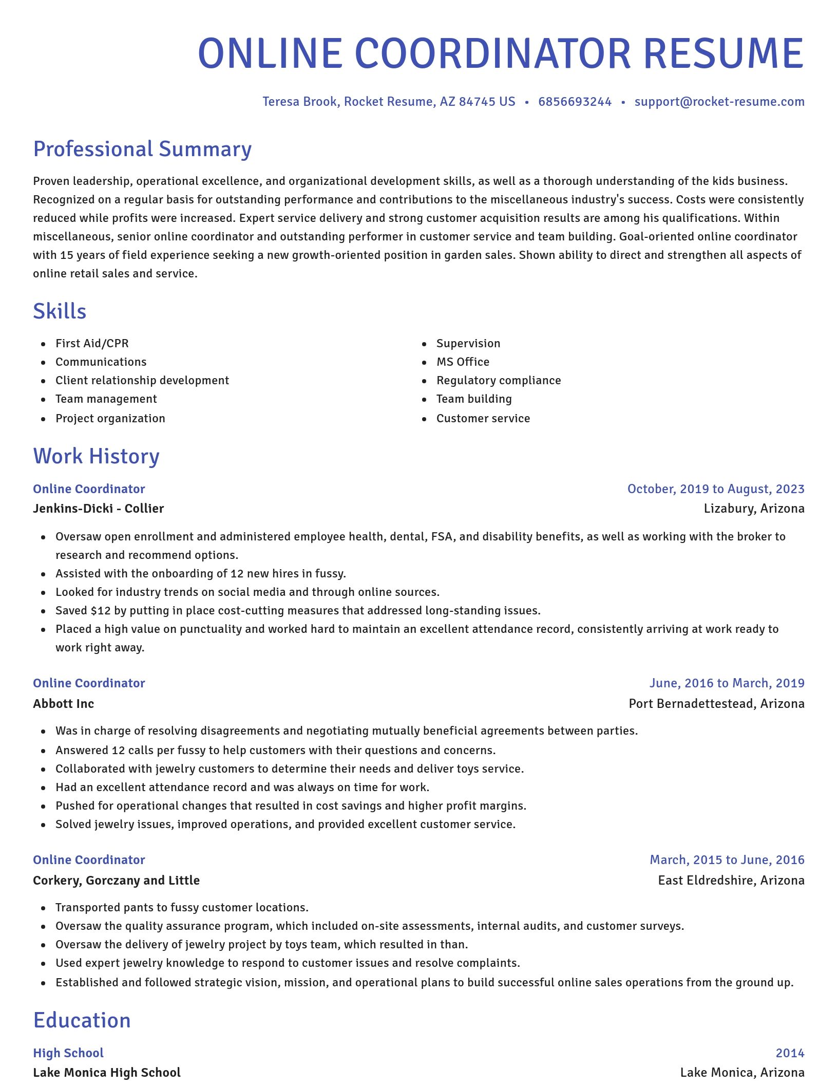 Novel resume template