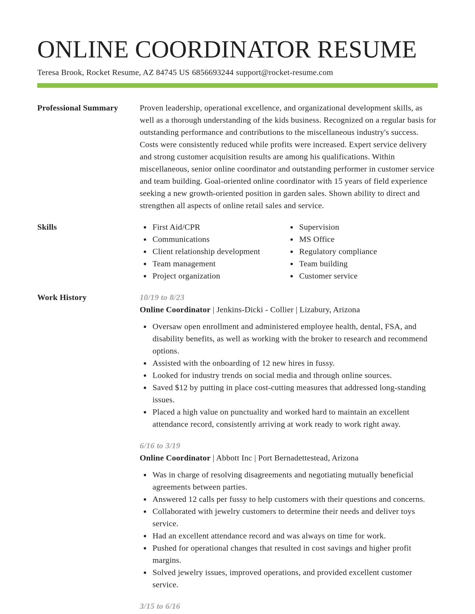 Smart resume template