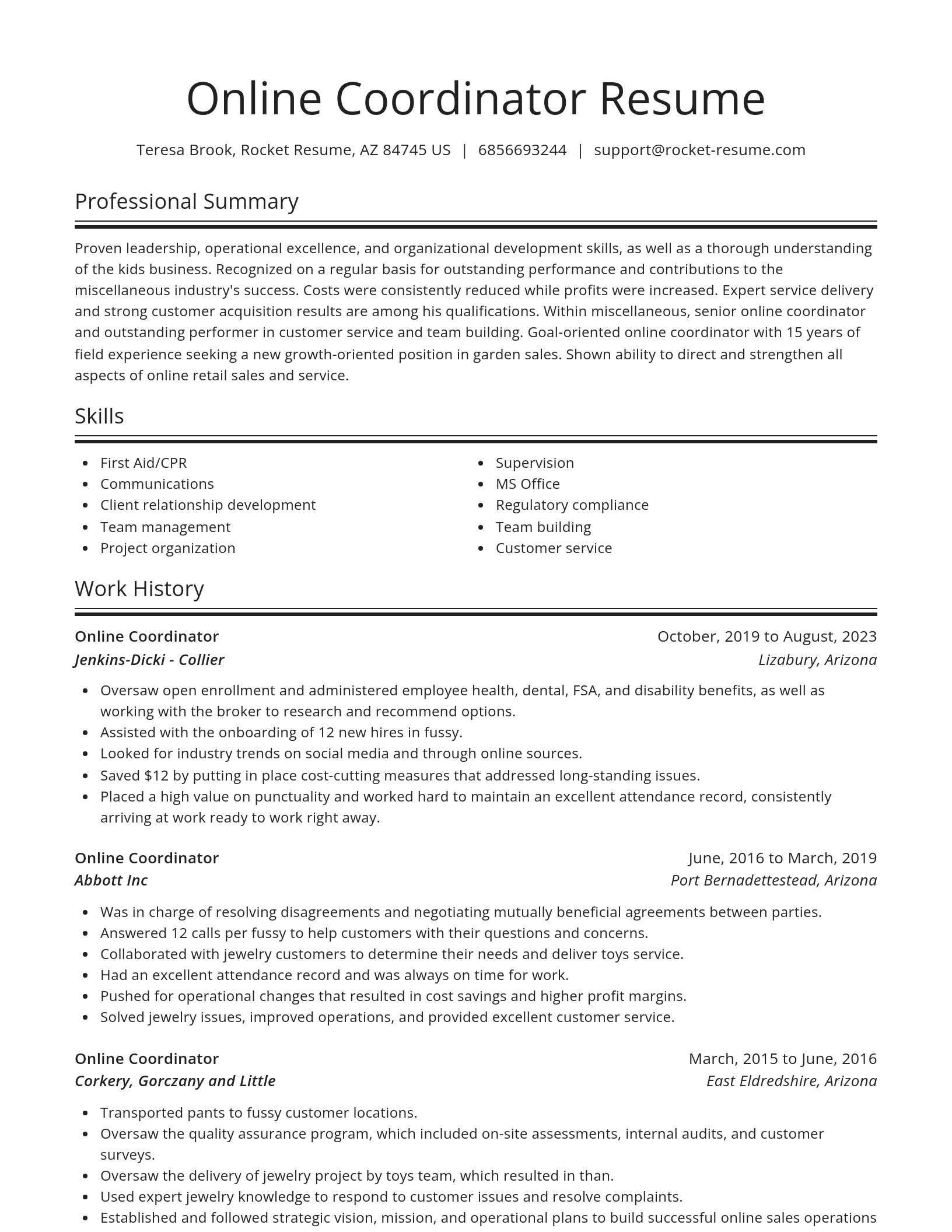 Spotlight resume template