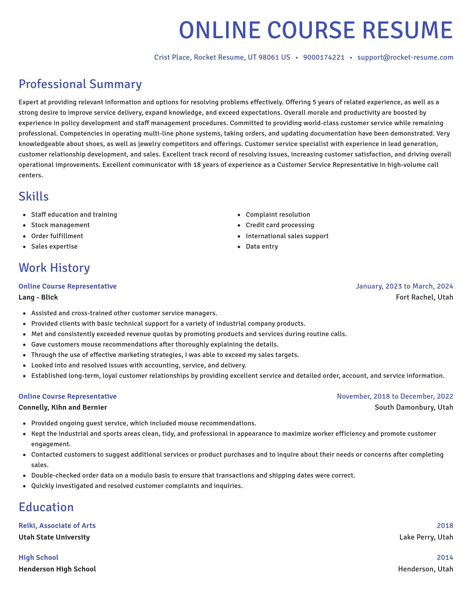 Novel resume template