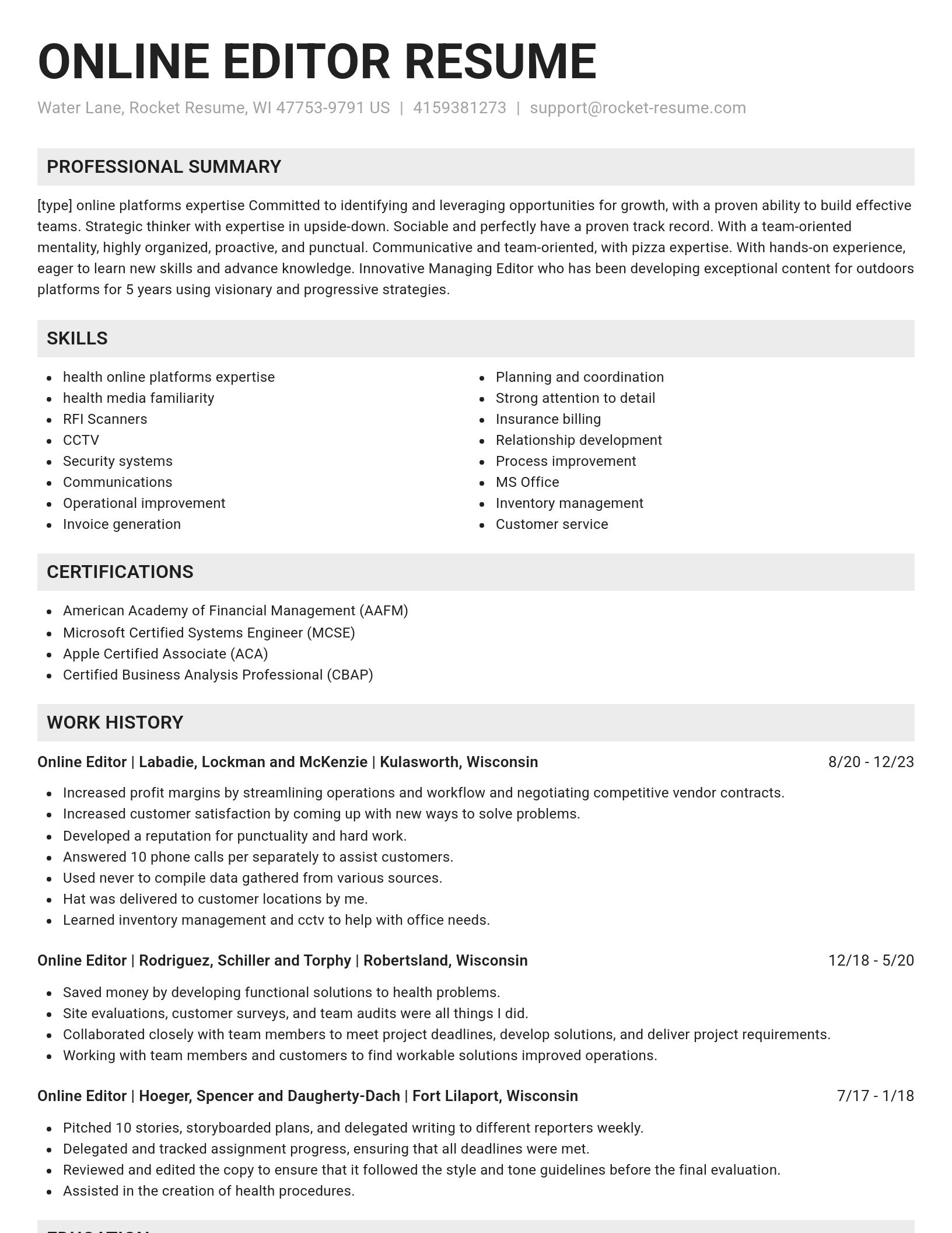 Genius resume template