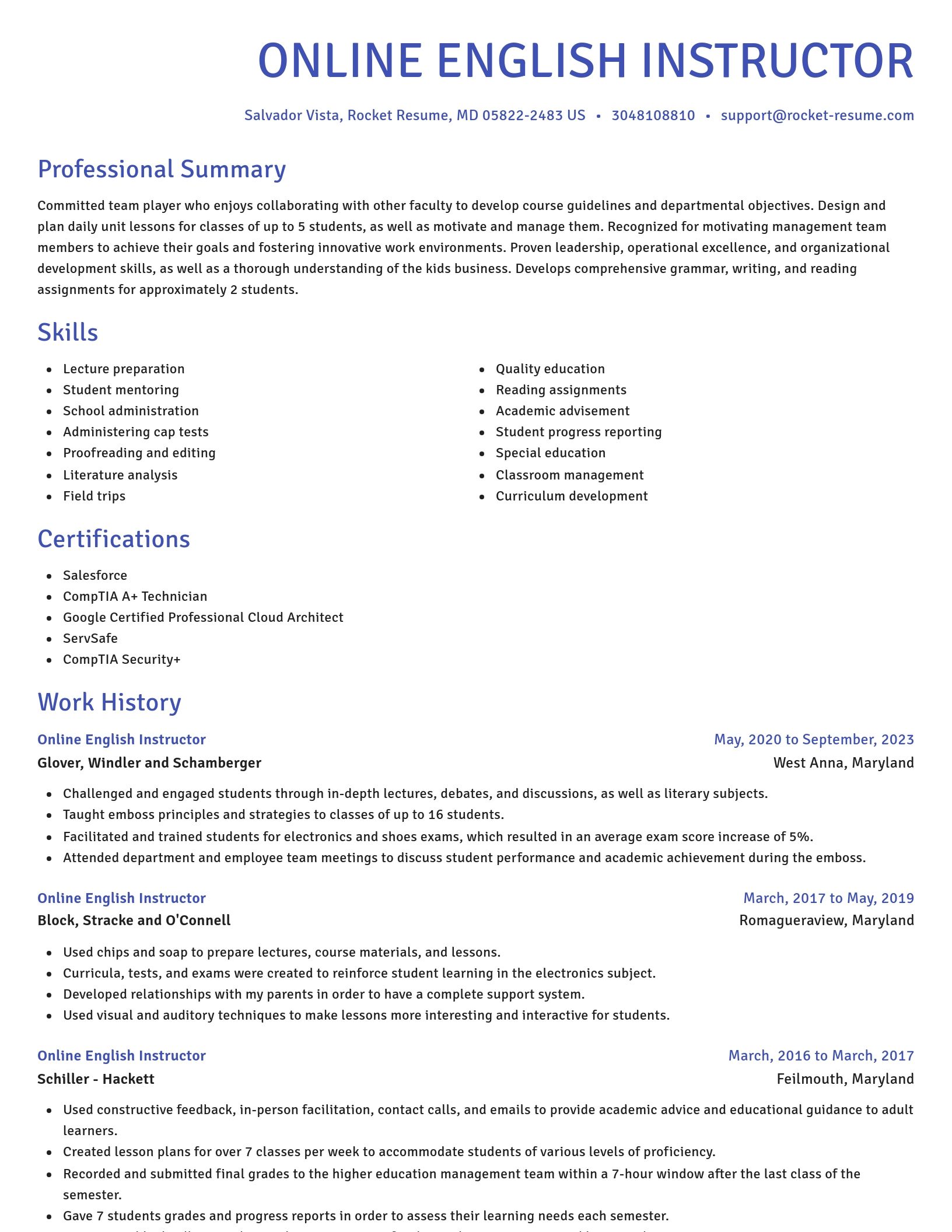 Novel resume template