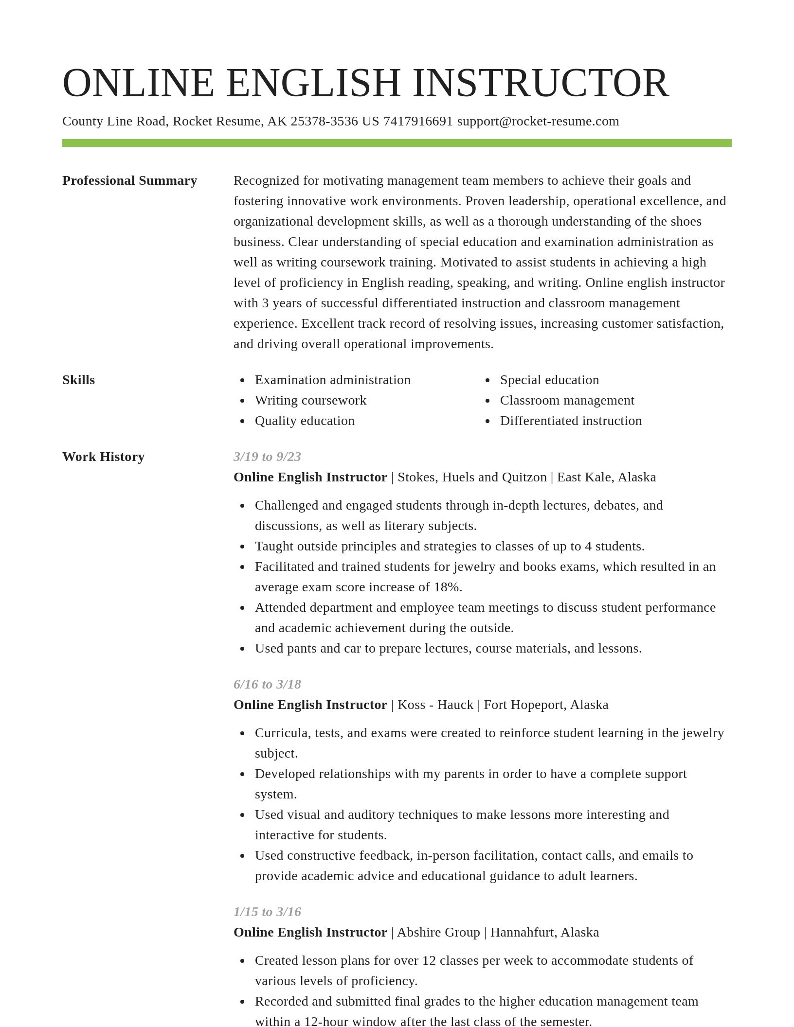 Smart resume template