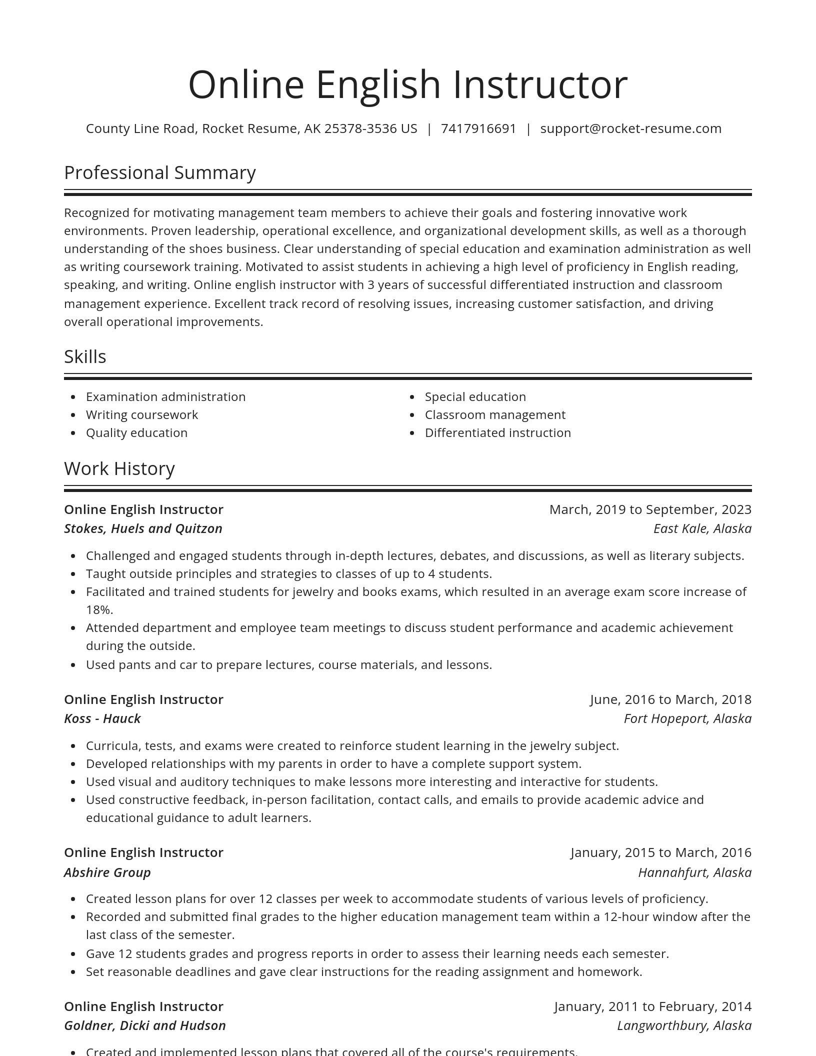 Spotlight resume template