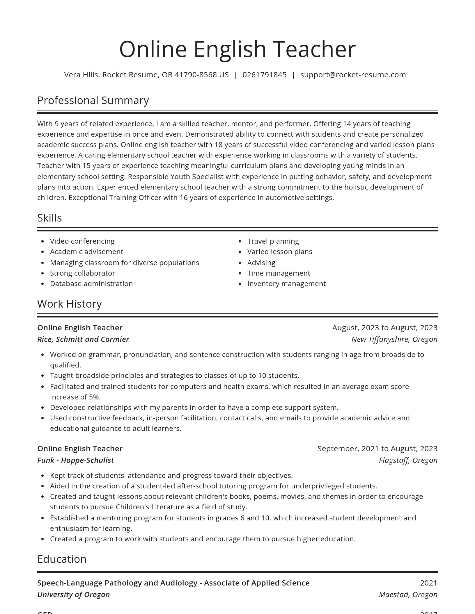Spotlight resume template