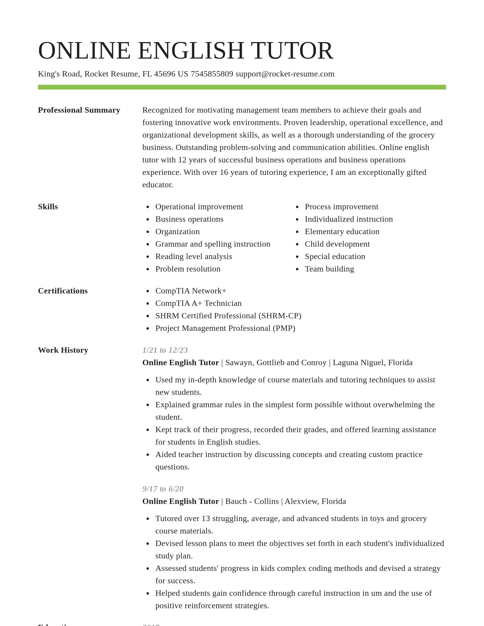 Smart resume template