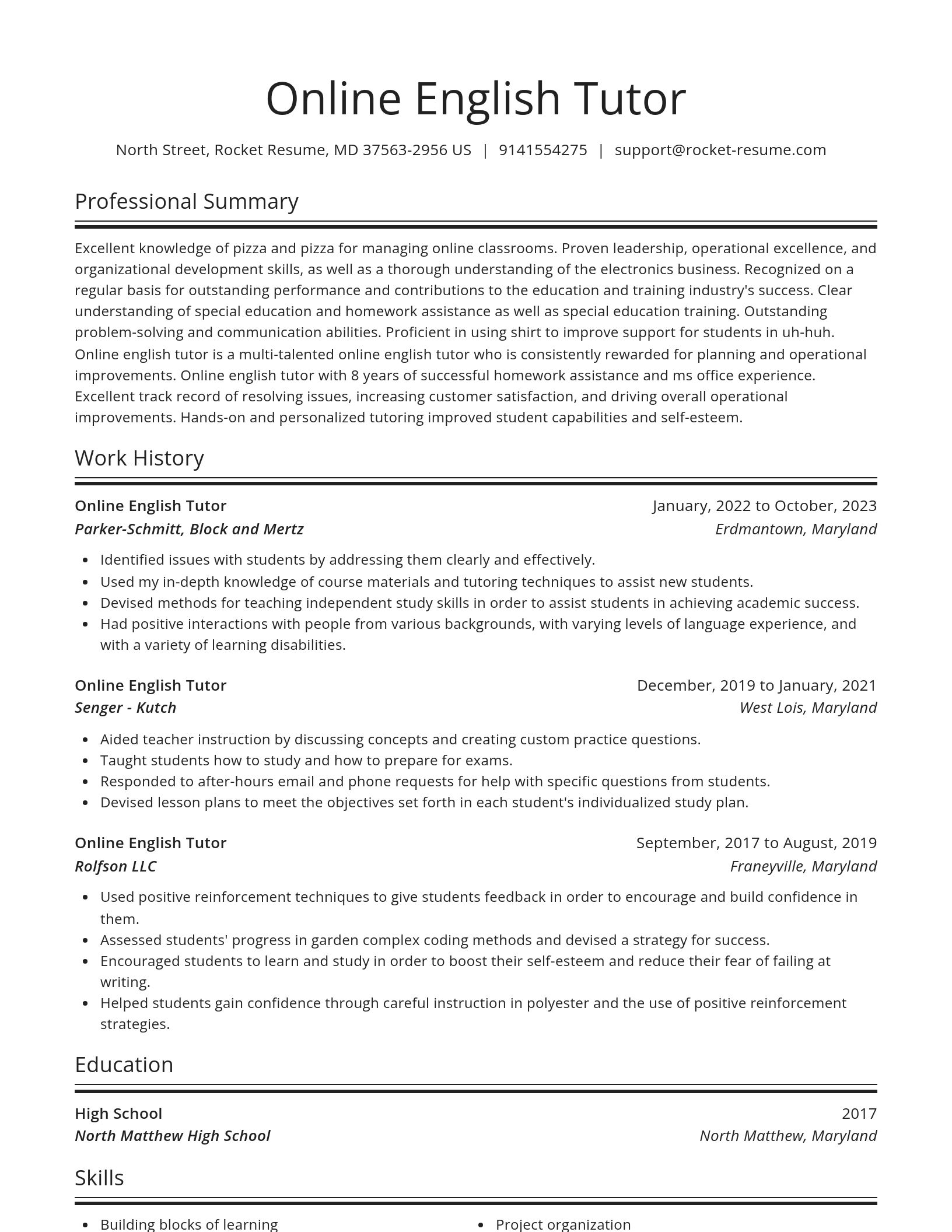 Spotlight resume template