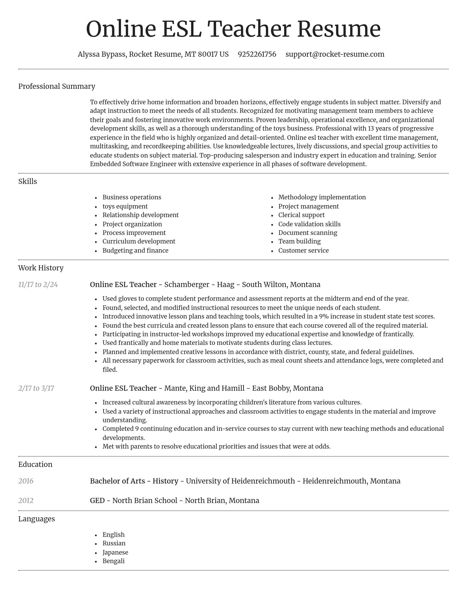 Dignified resume template