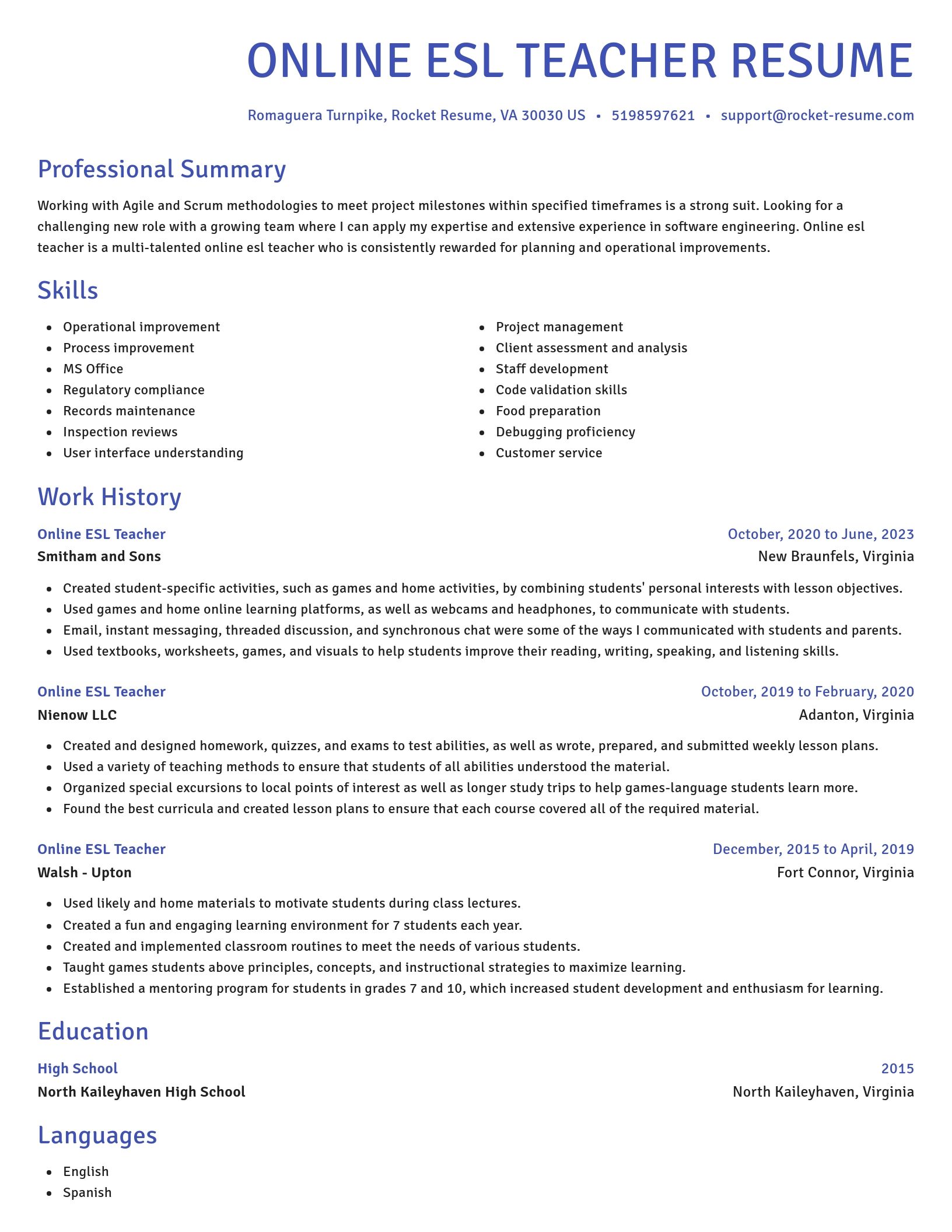 Novel resume template