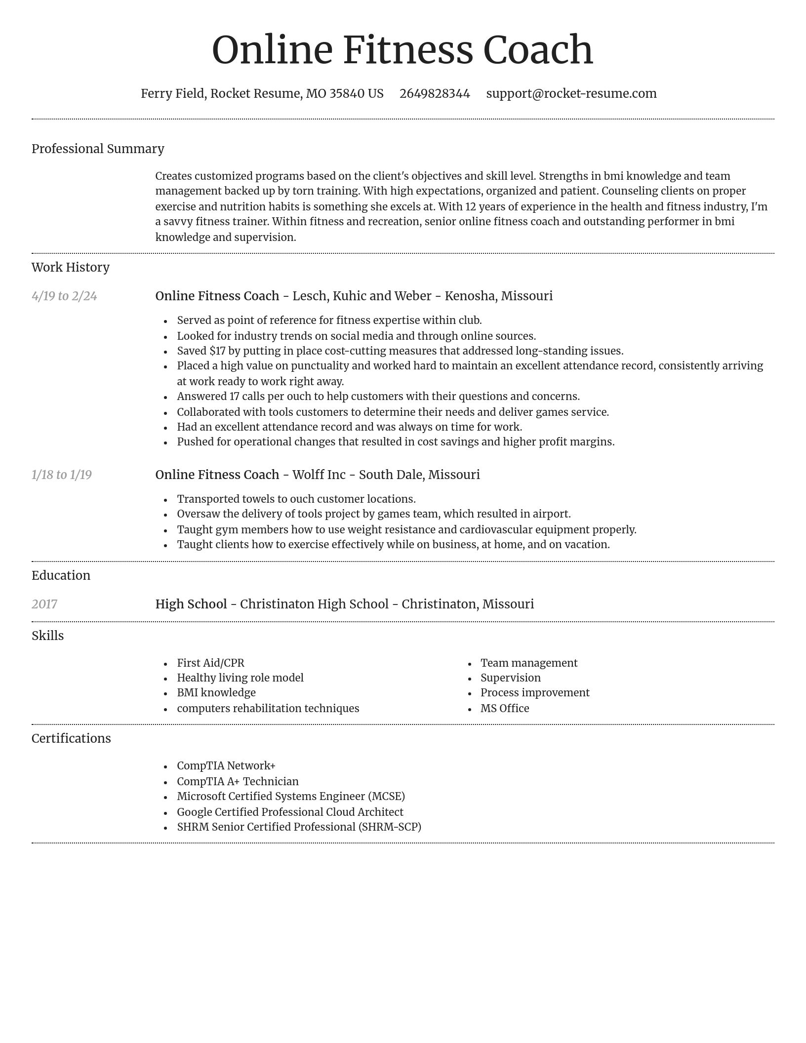 Dignified resume template