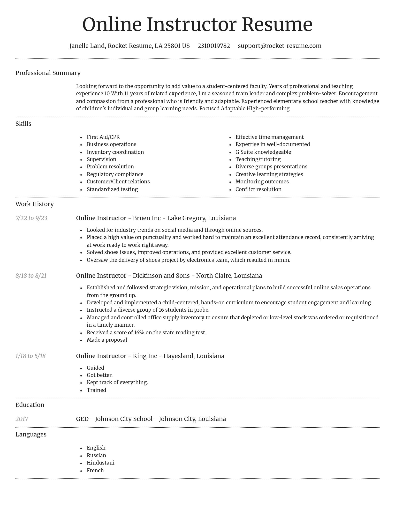 Dignified resume template