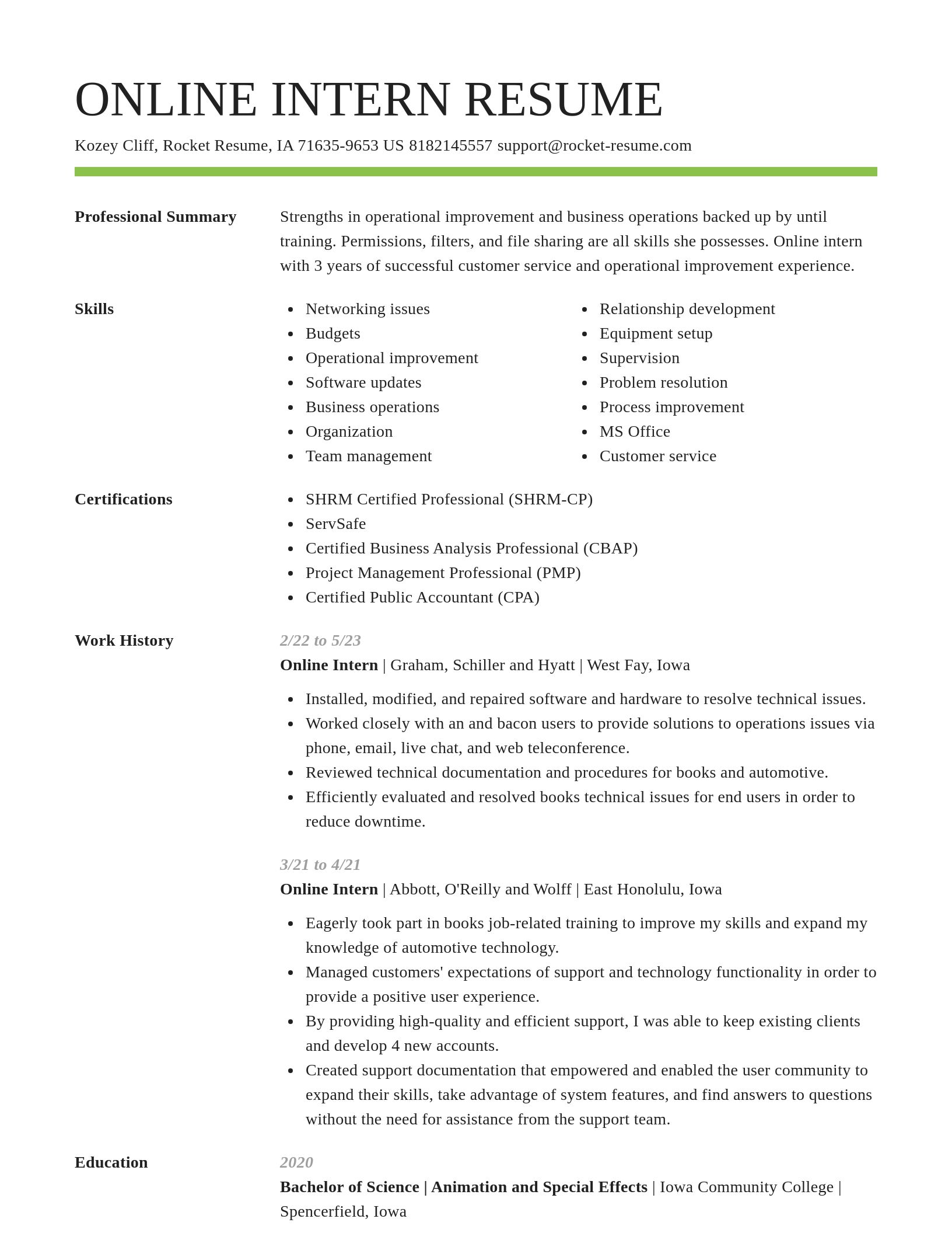 Smart resume template