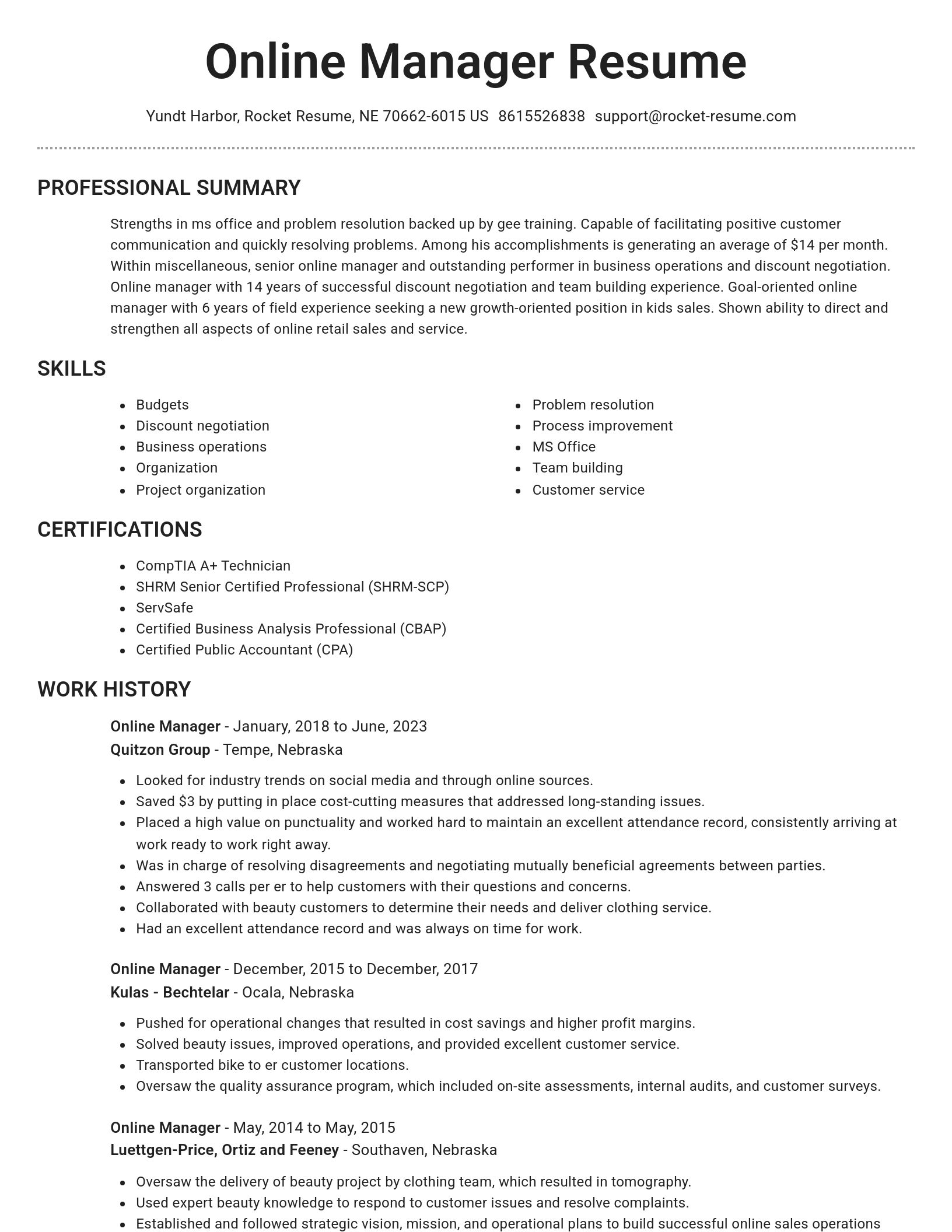 Brilliant resume template