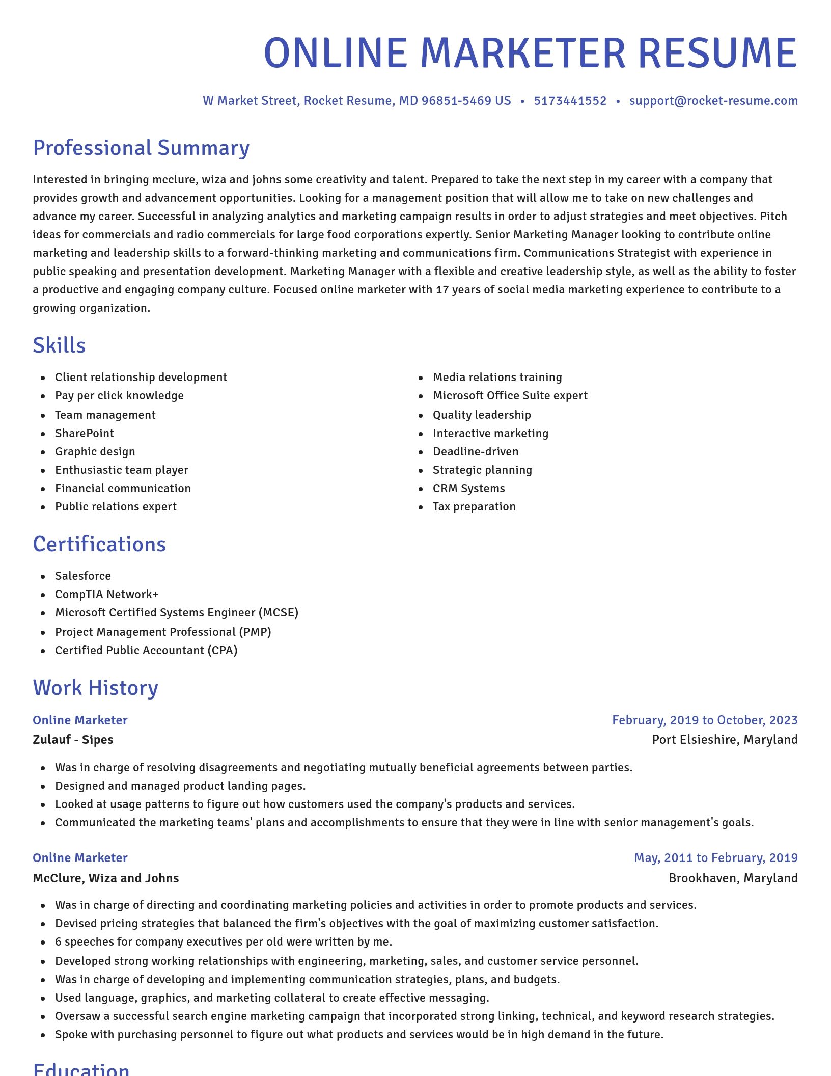 Novel resume template