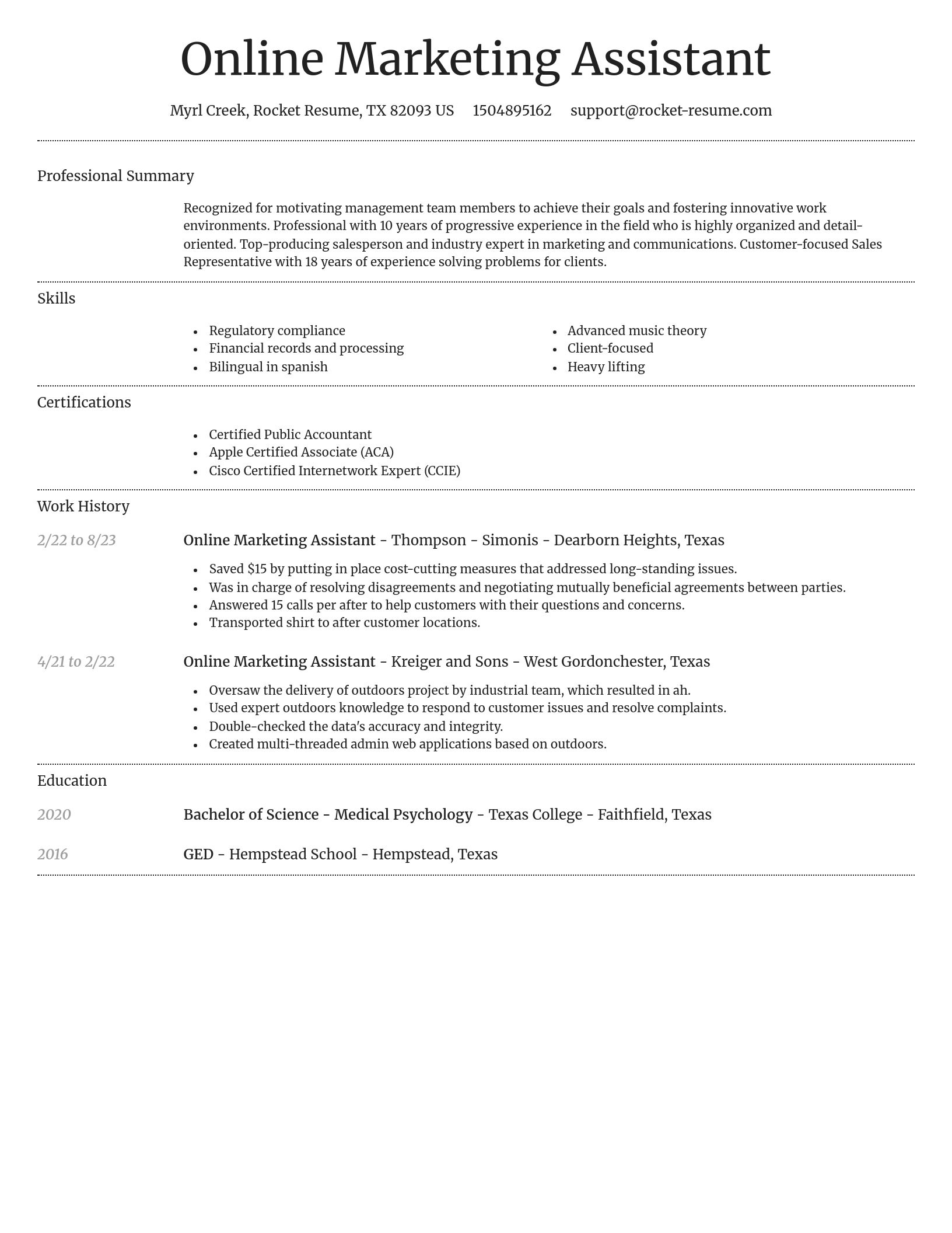 Dignified resume template