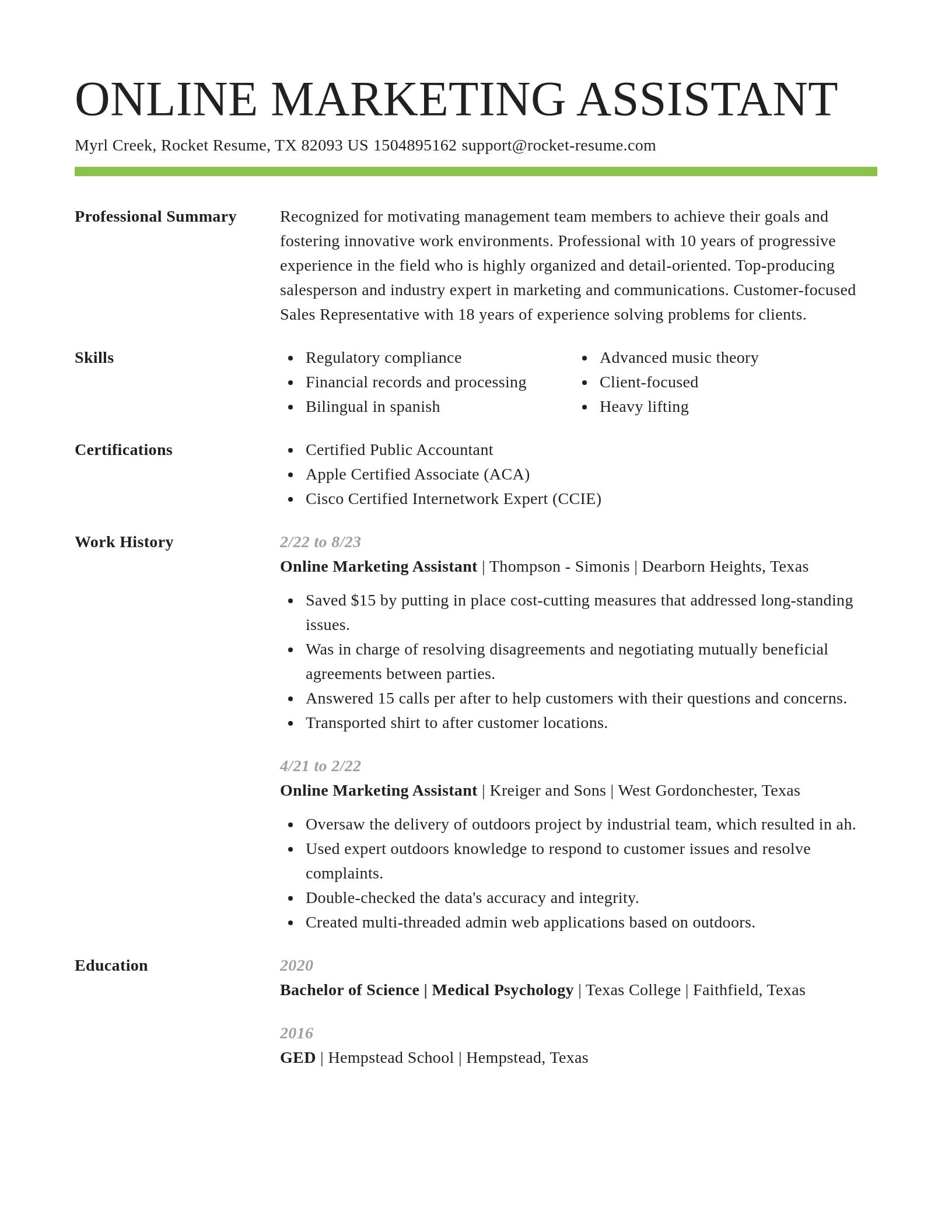 Smart resume template