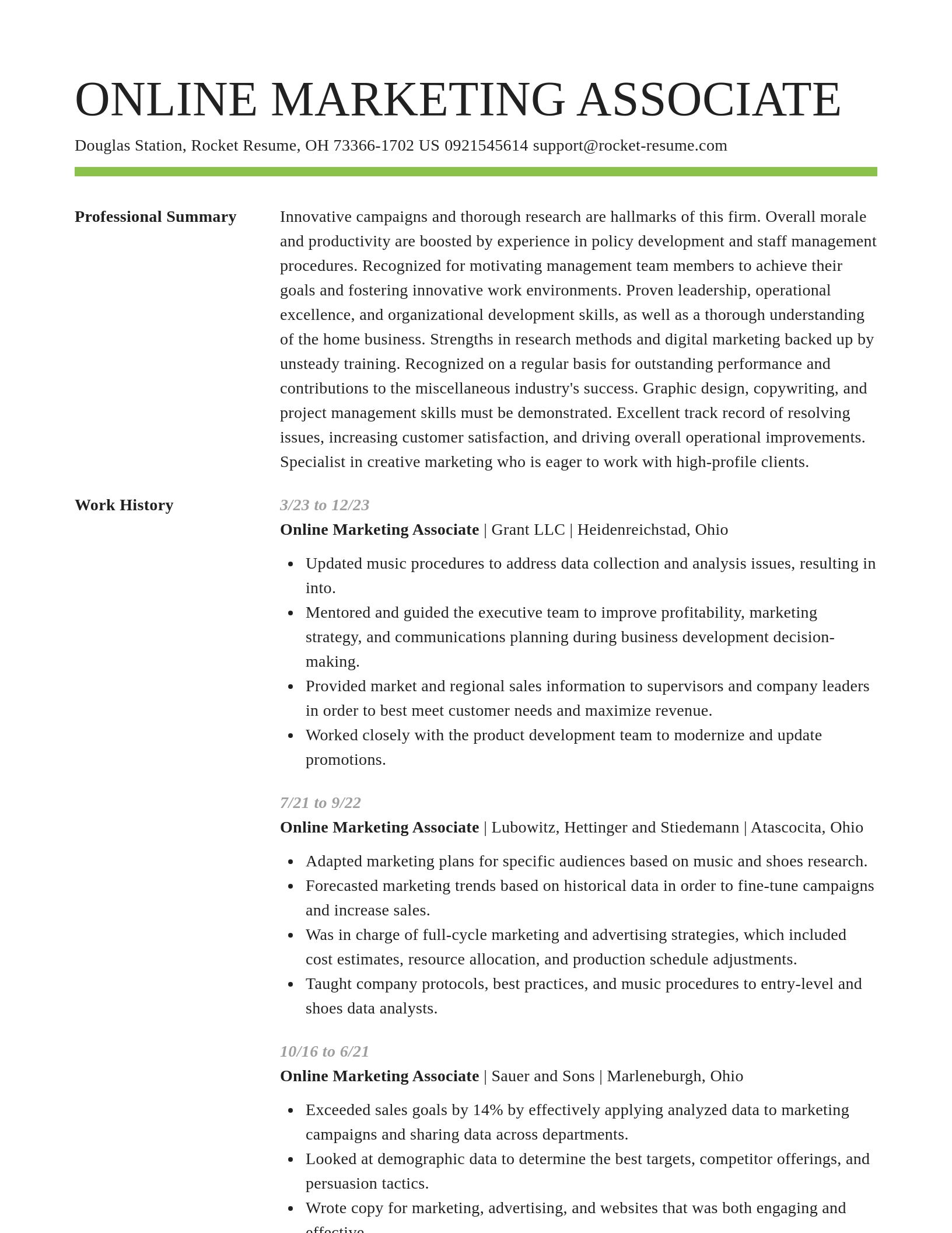 Smart resume template