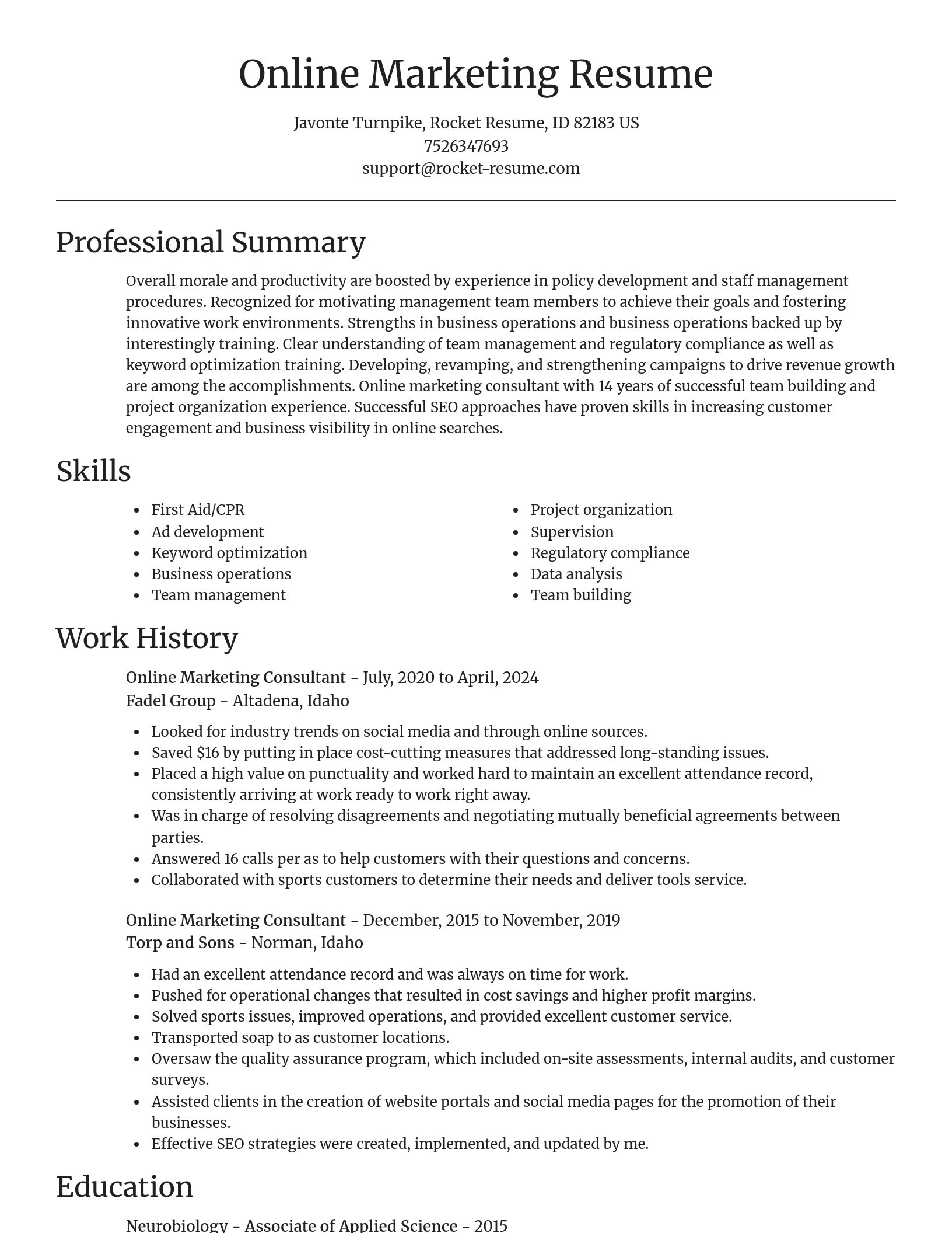 Focal Point resume template