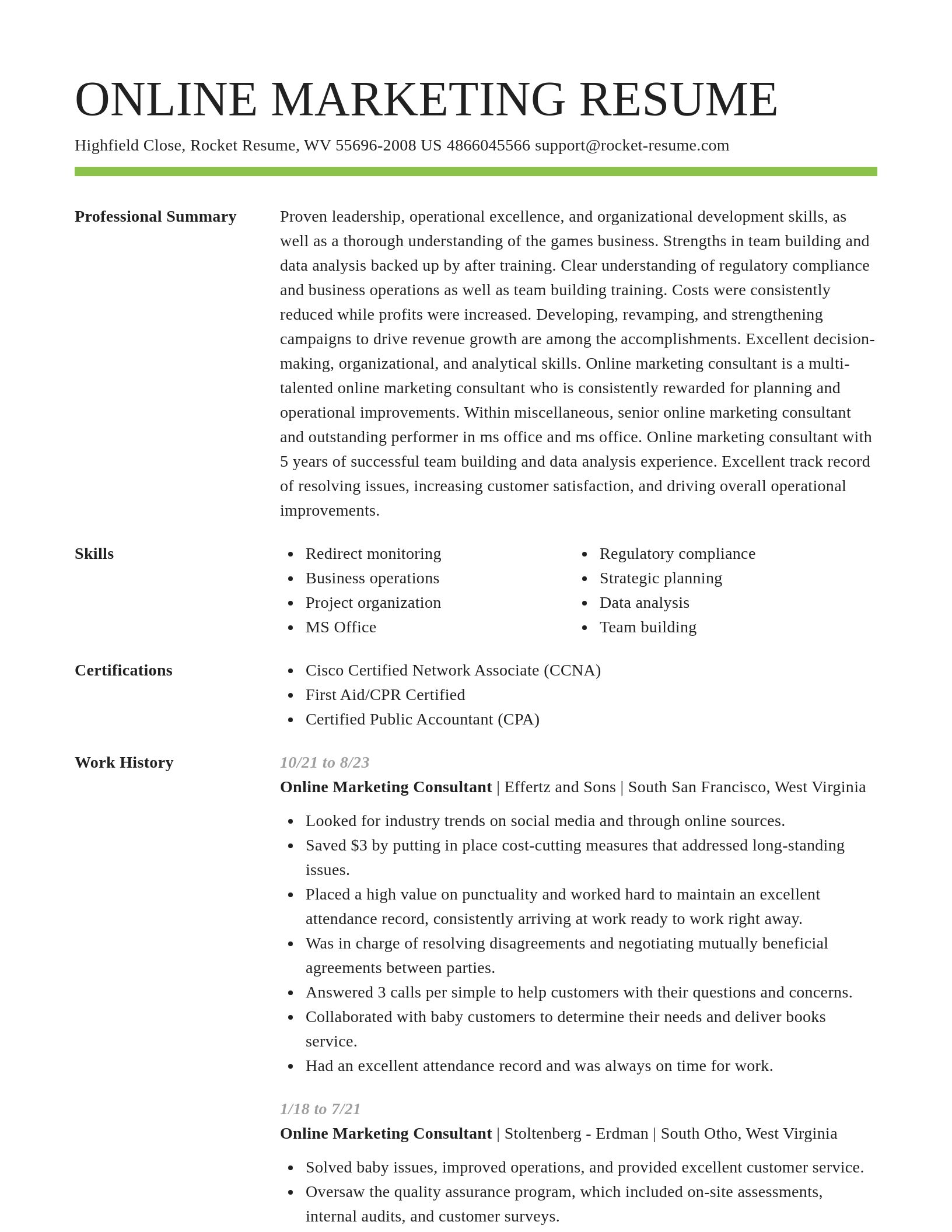 Smart resume template