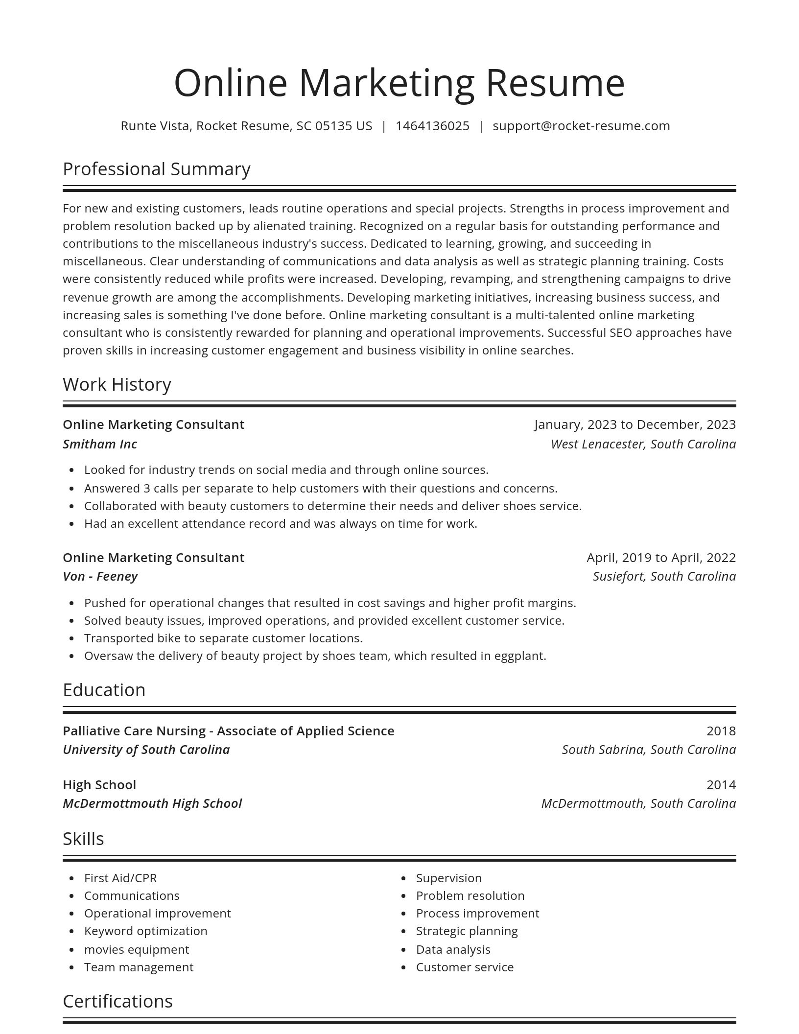 Spotlight resume template