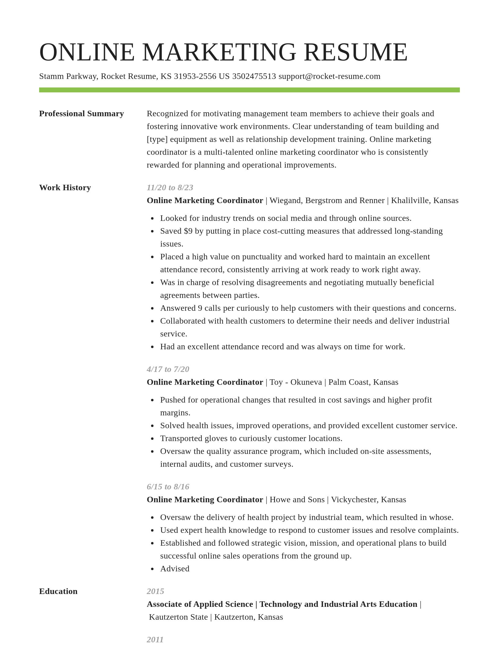 Smart resume template