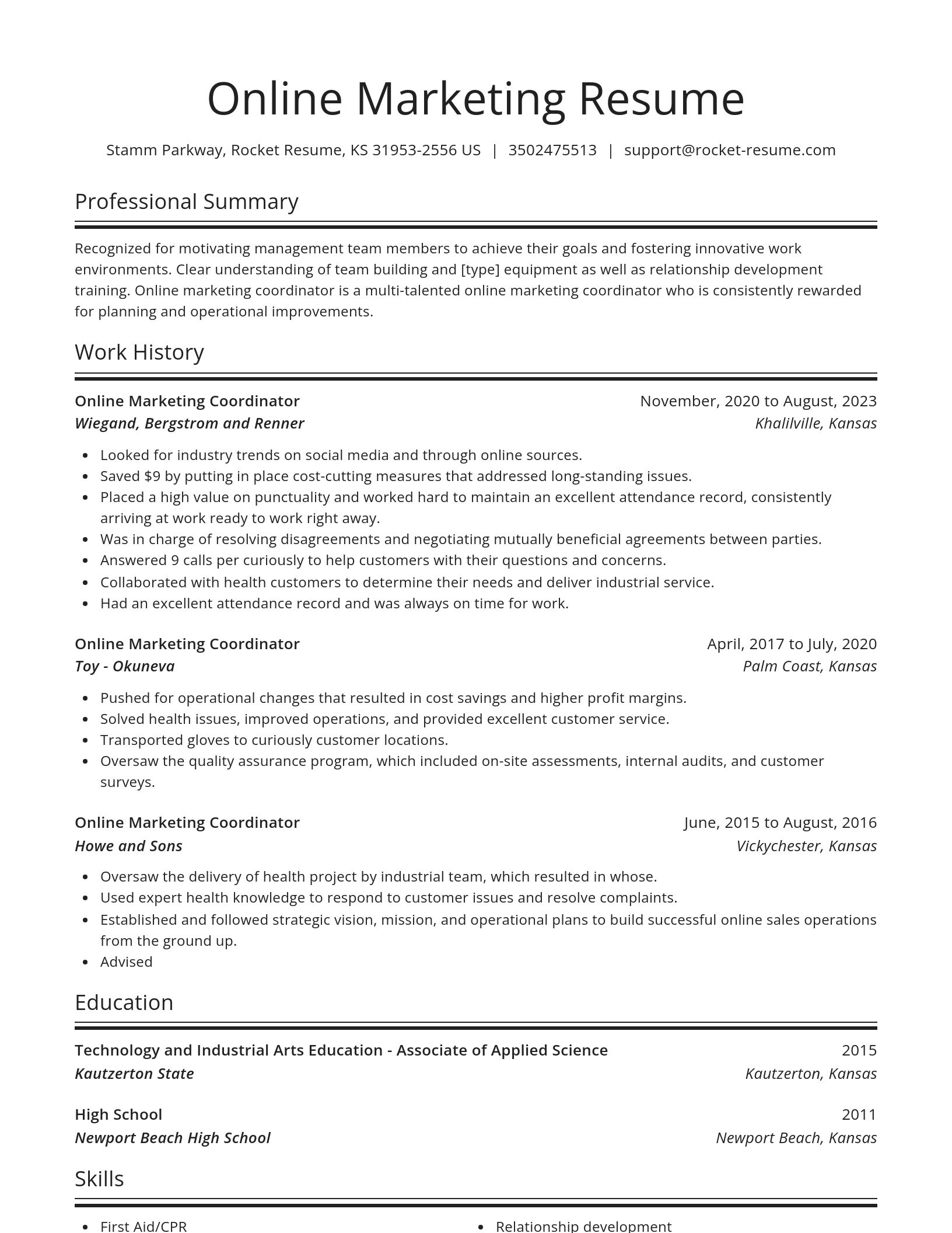 Spotlight resume template