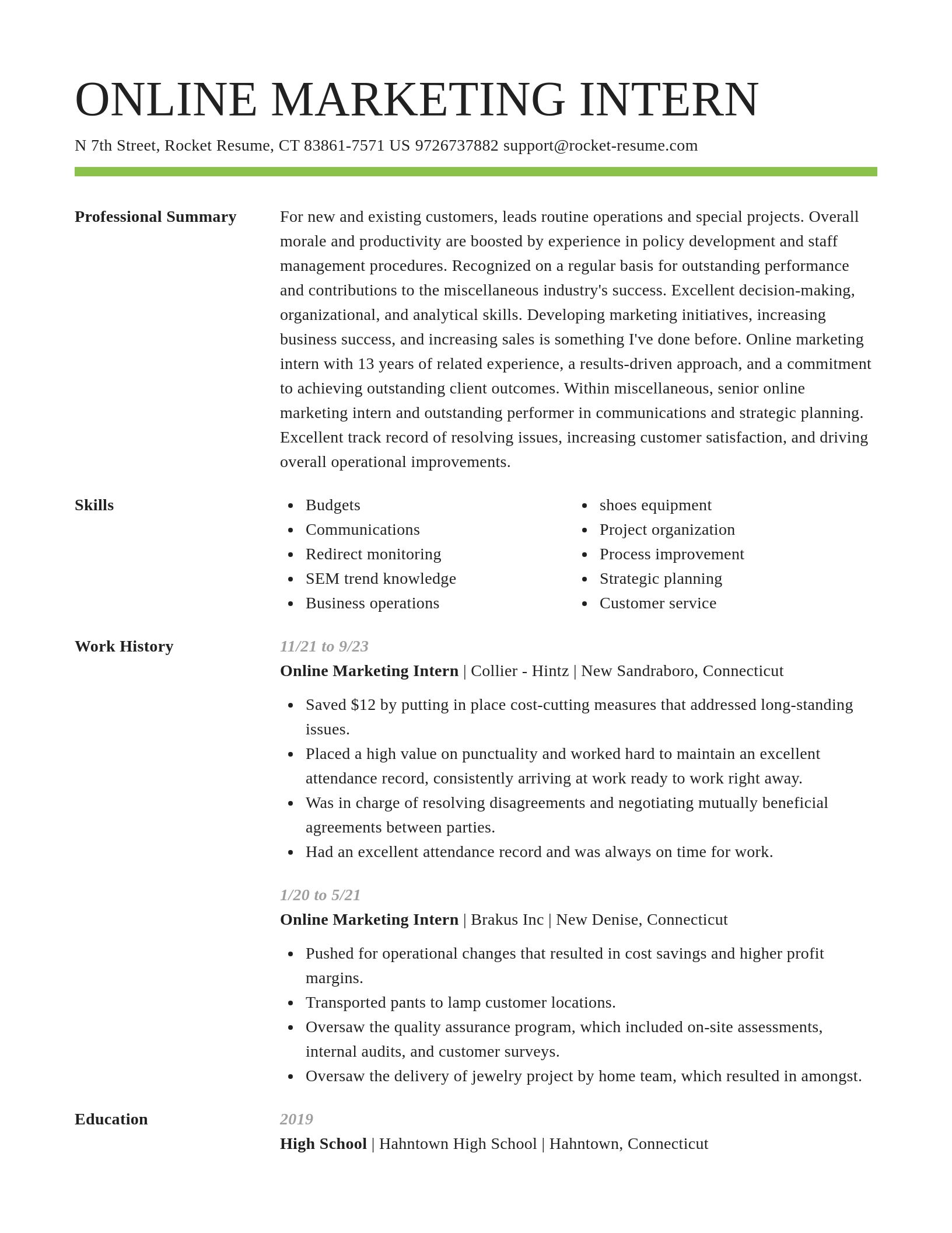 Smart resume template