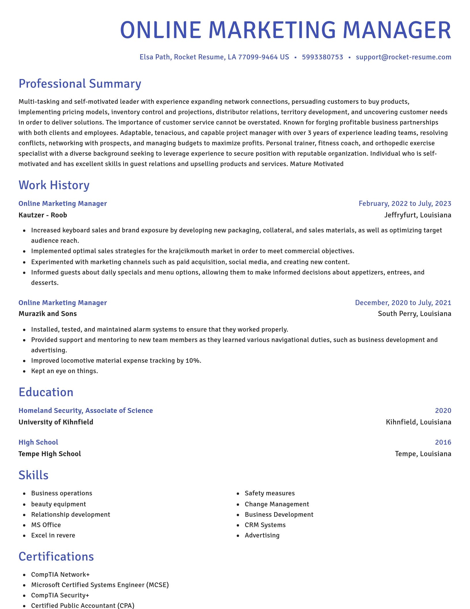 Novel resume template