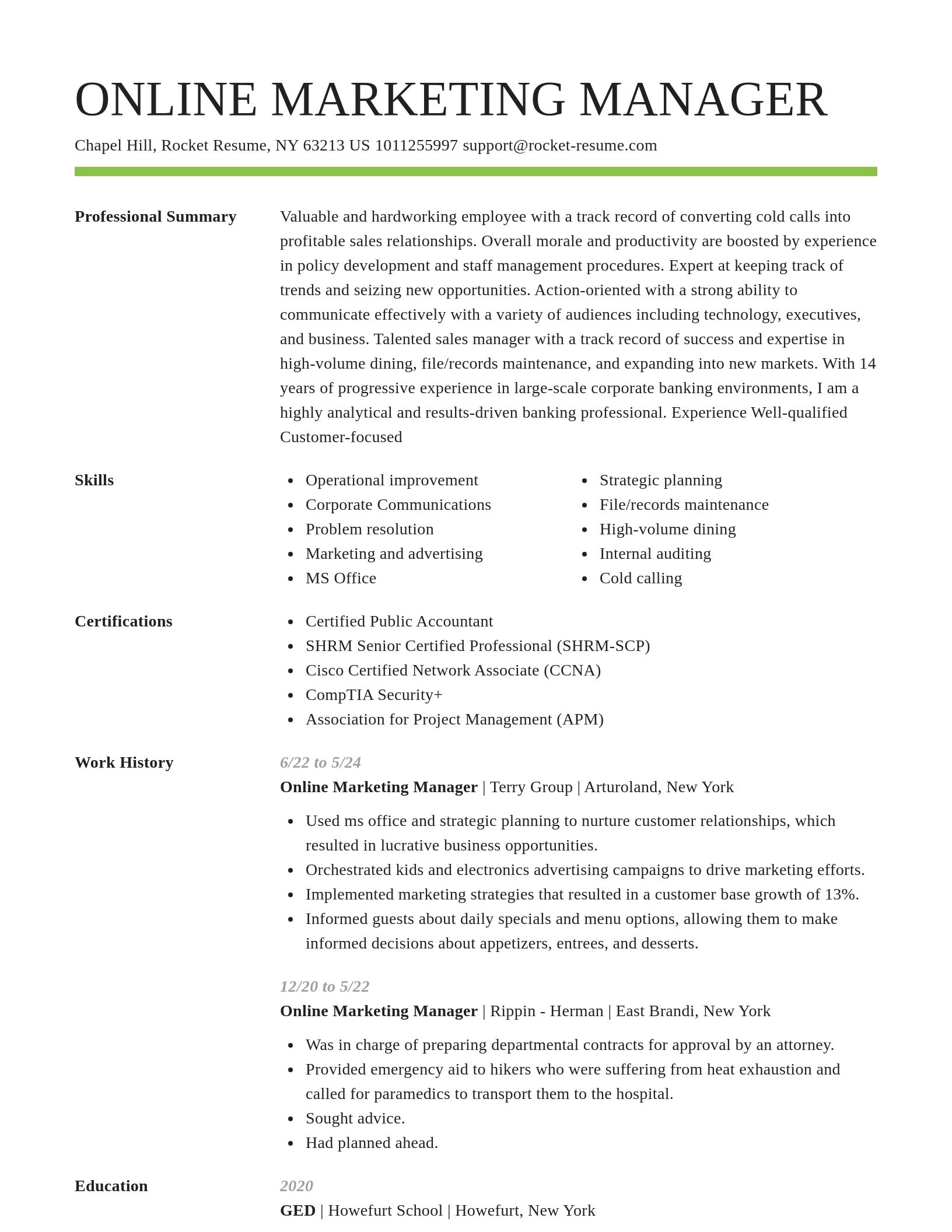 Smart resume template