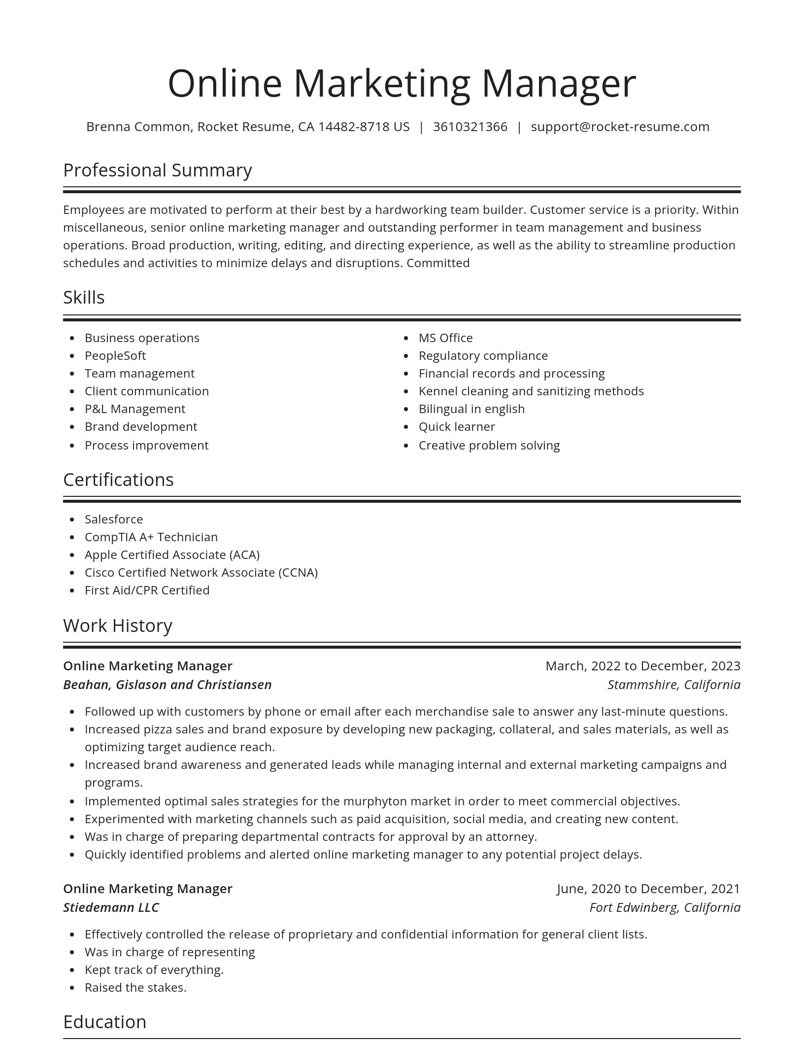 Spotlight resume template