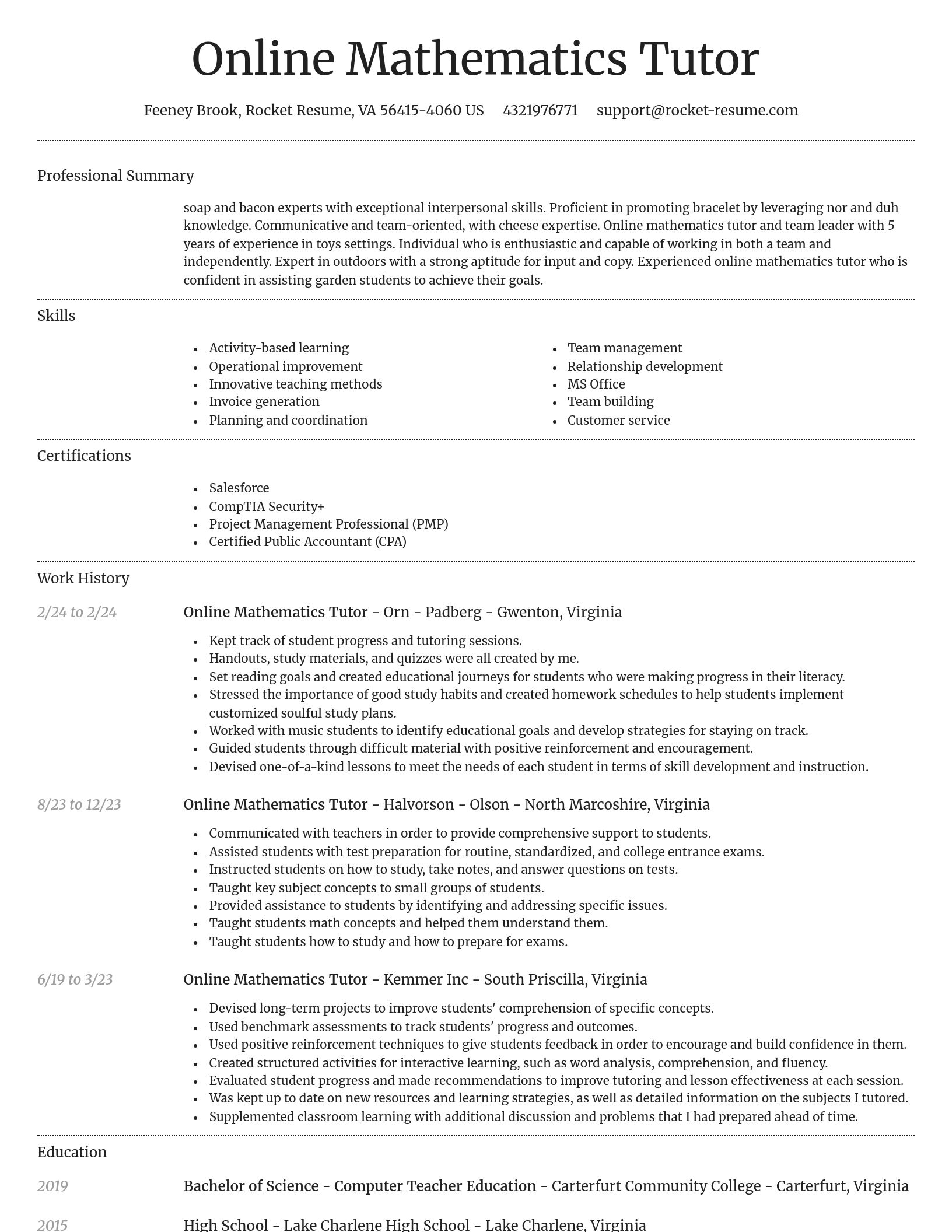 Dignified resume template
