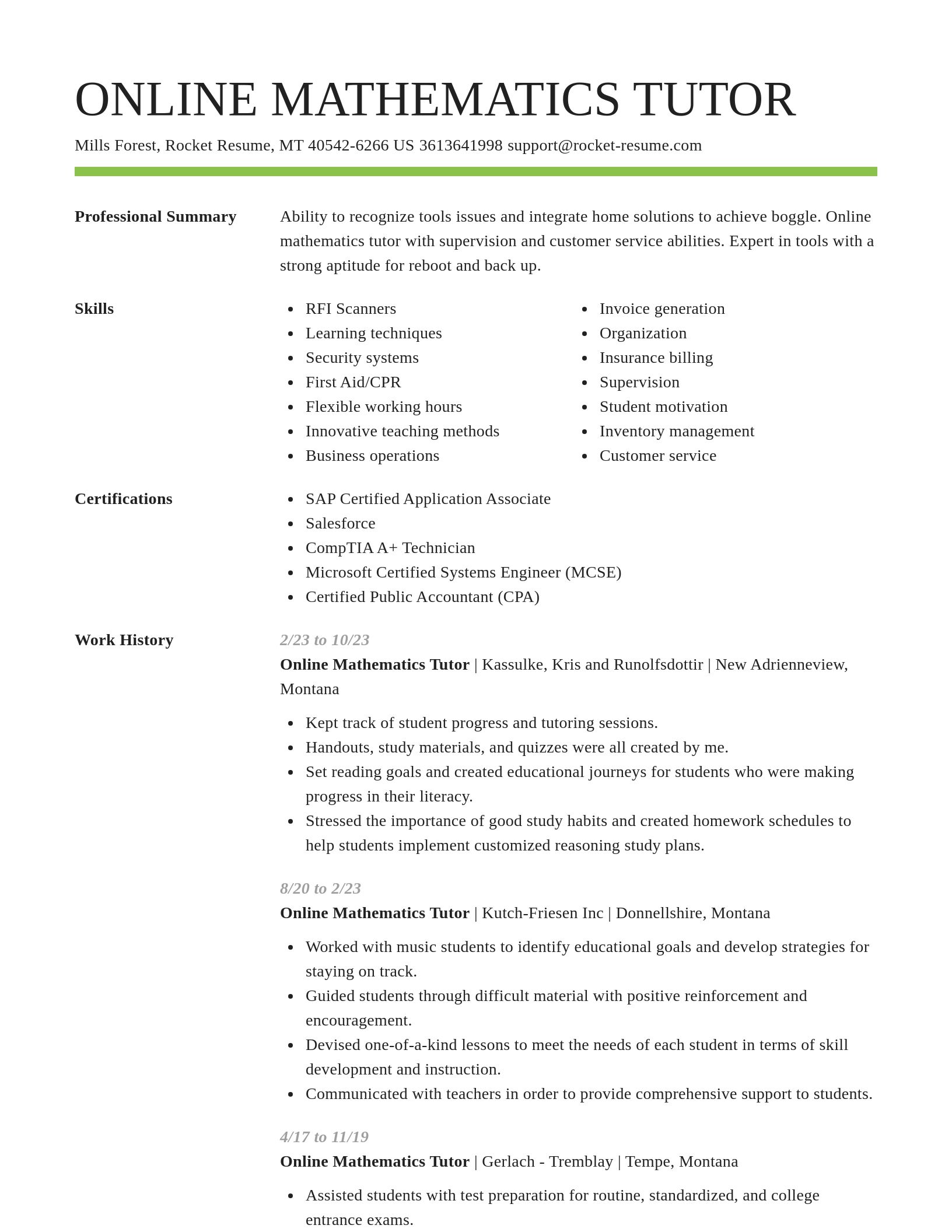 Smart resume template