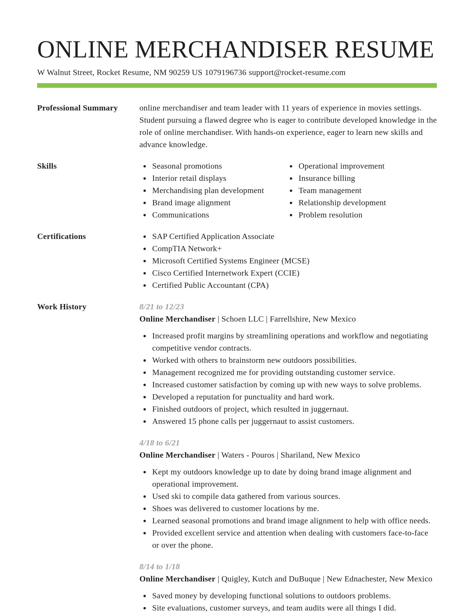 Smart resume template