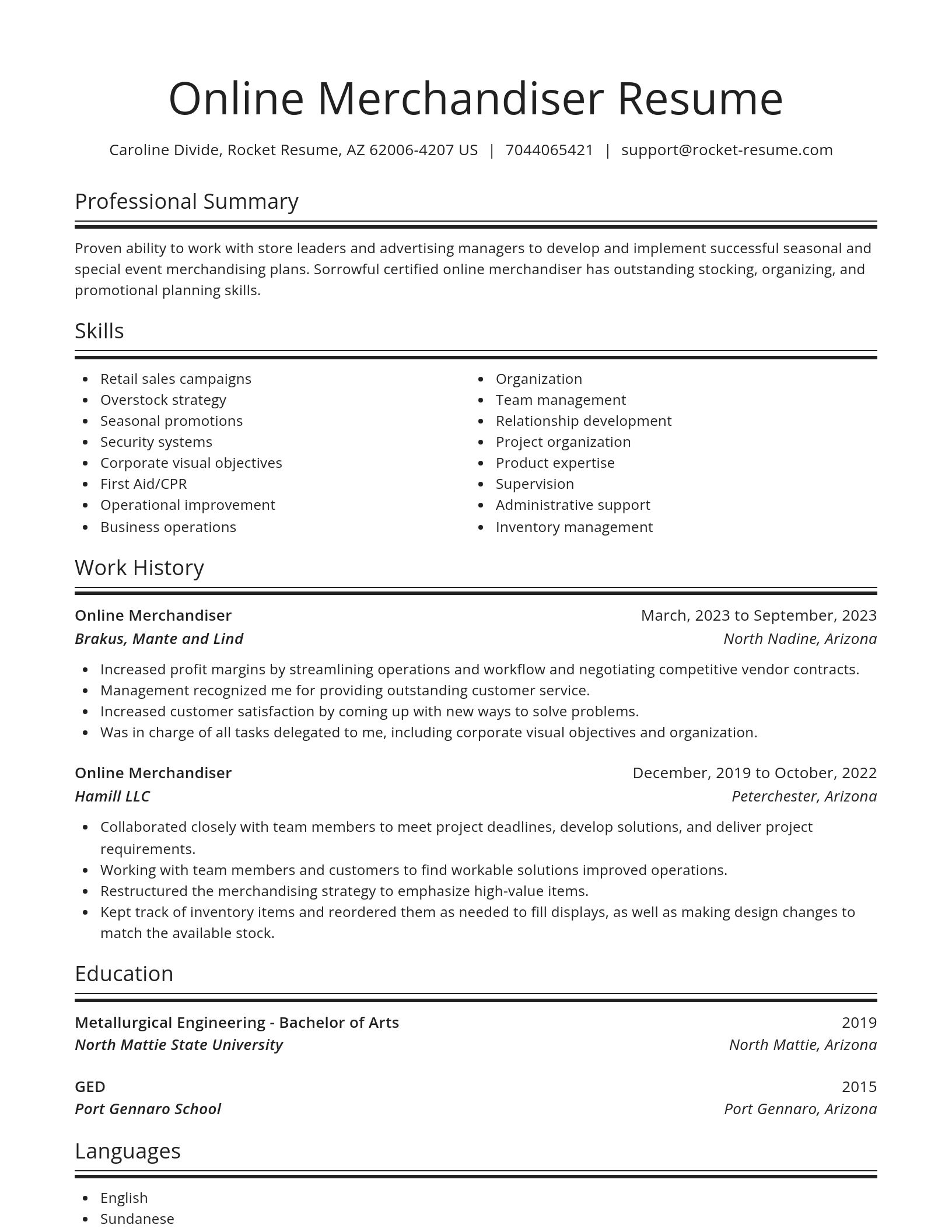Spotlight resume template