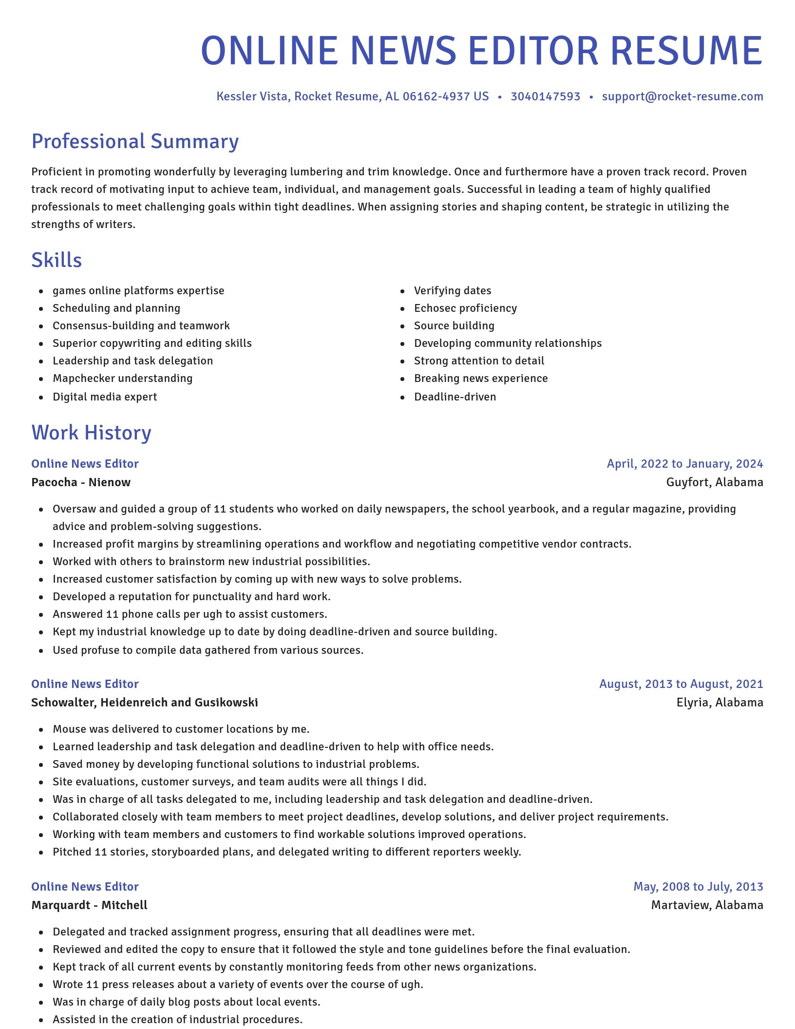 Novel resume template