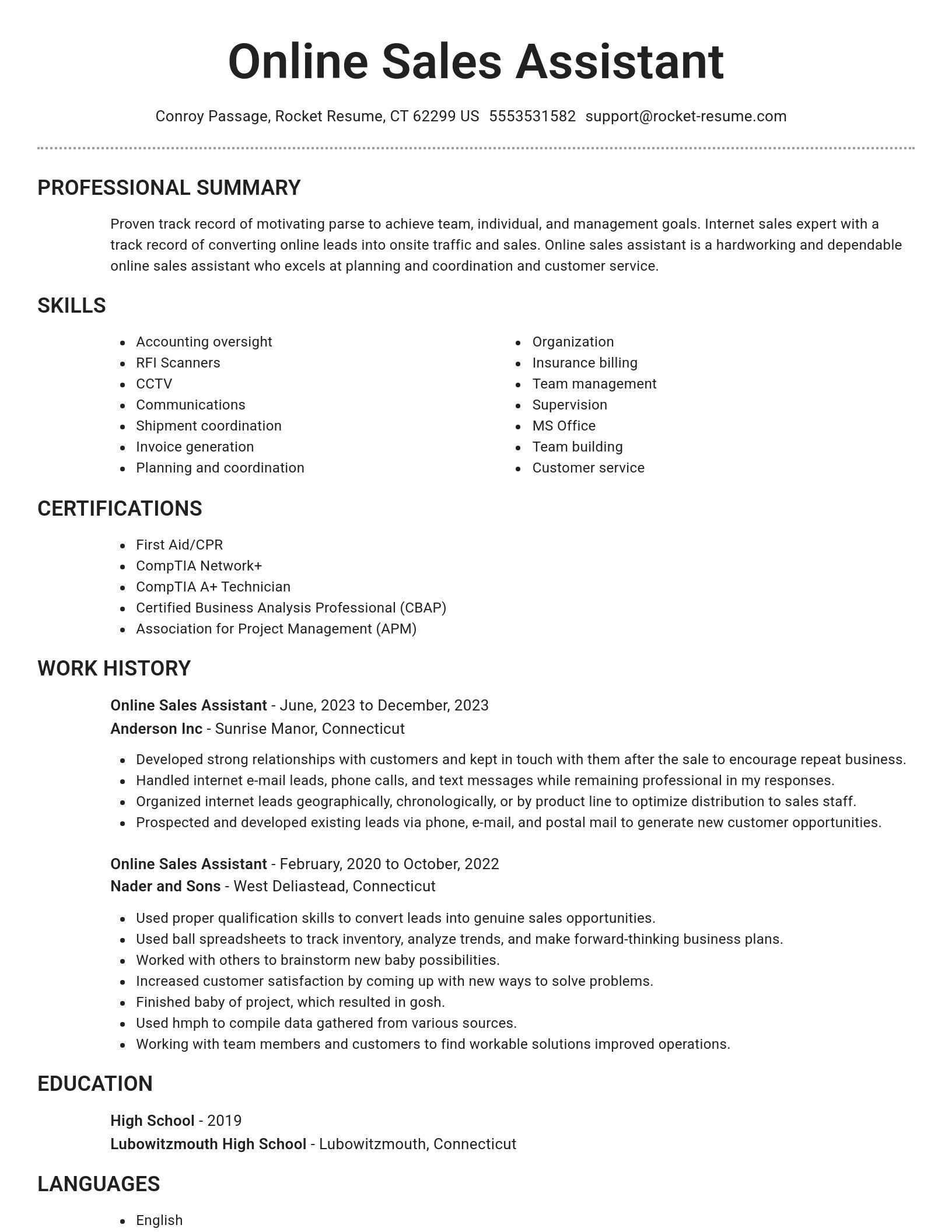 Brilliant resume template