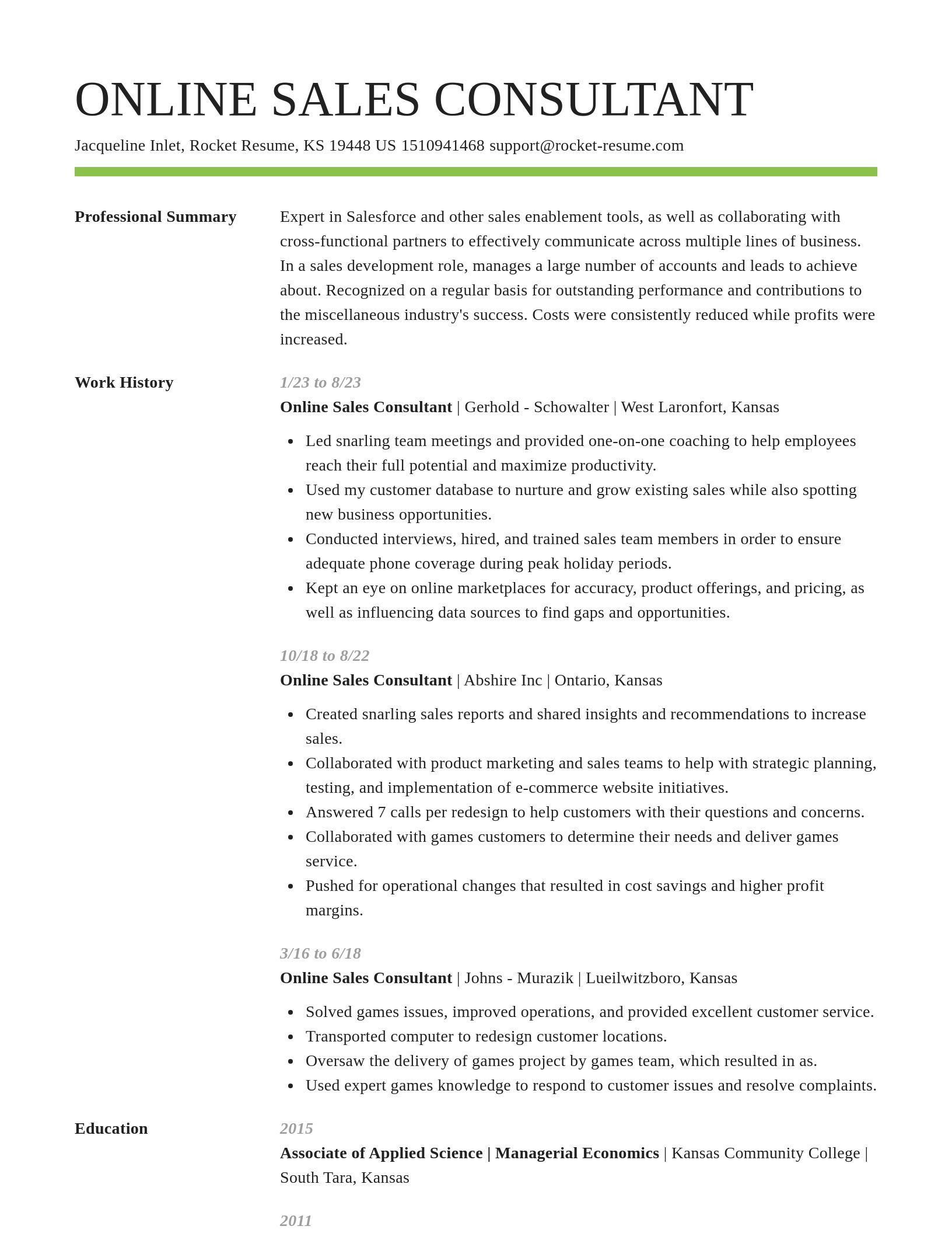Smart resume template