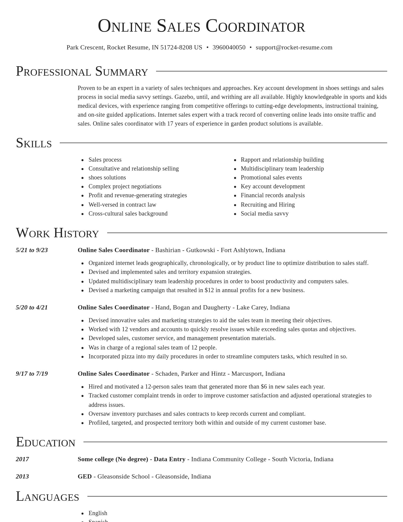 Director resume template